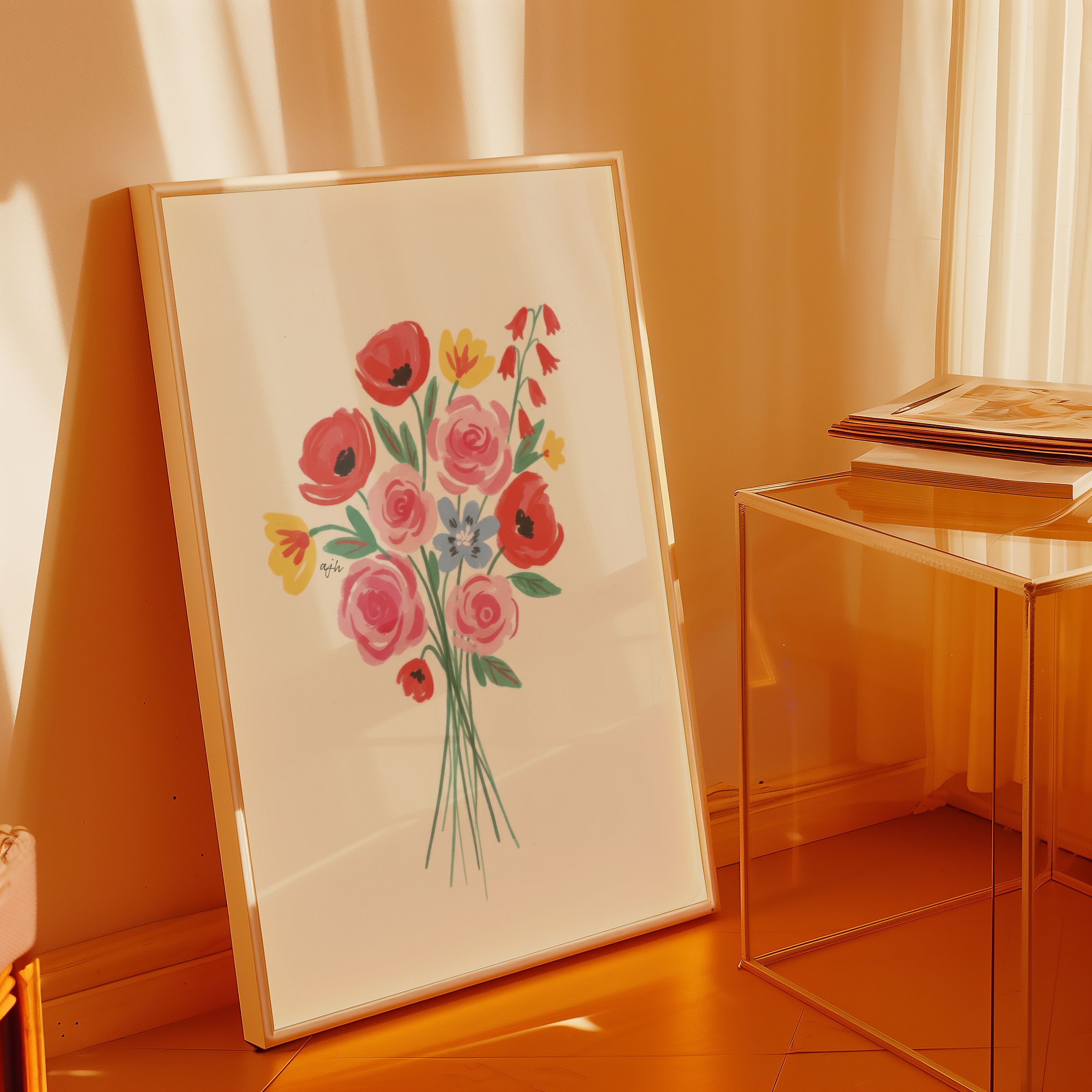Floral Study No. 2 | “Poppies and Roses” | Wall Print