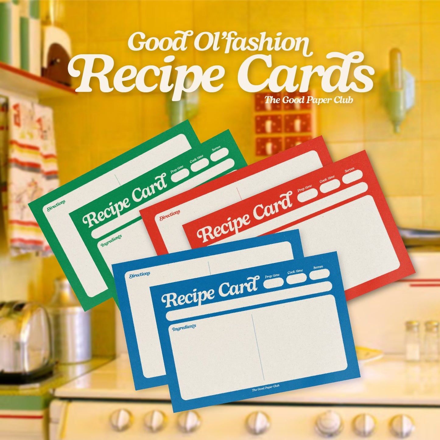 Good Ol'fashion Recipe Cards | Set of 25