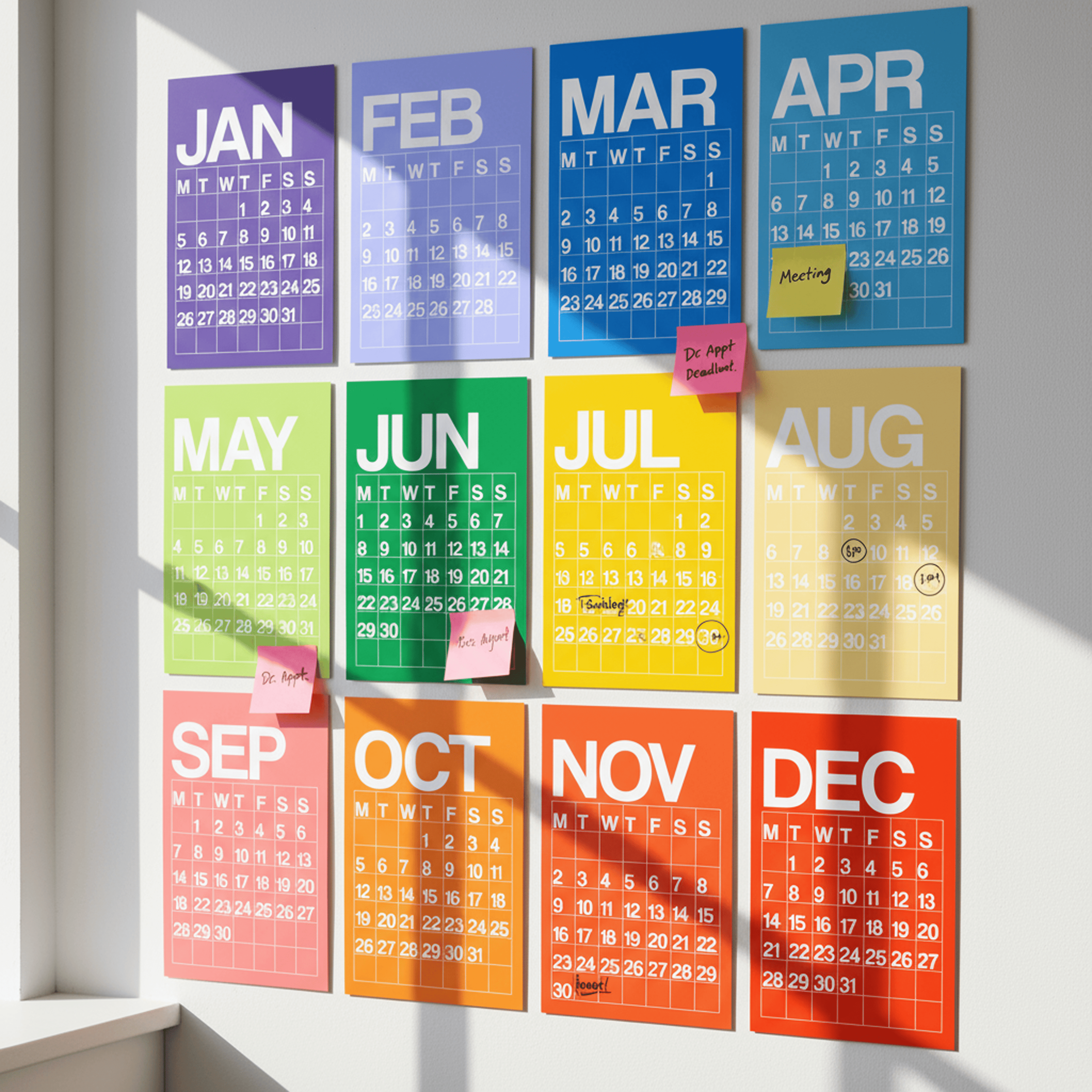 2026 Twelve-Month Wall Calendar | Rainbow