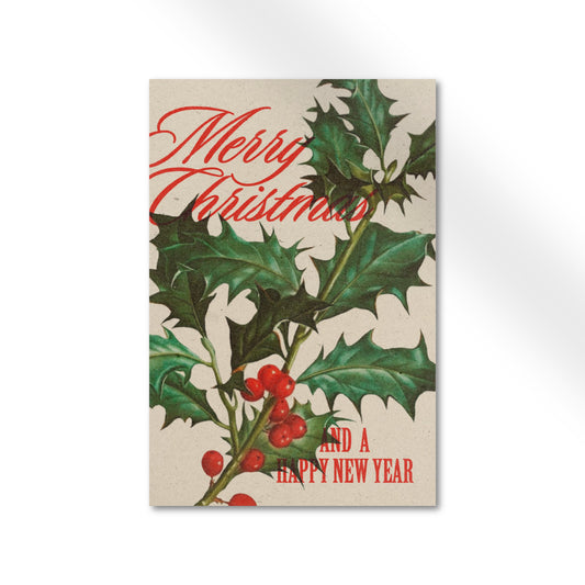 Holly Christmas & New Year Cards | Pack of 10