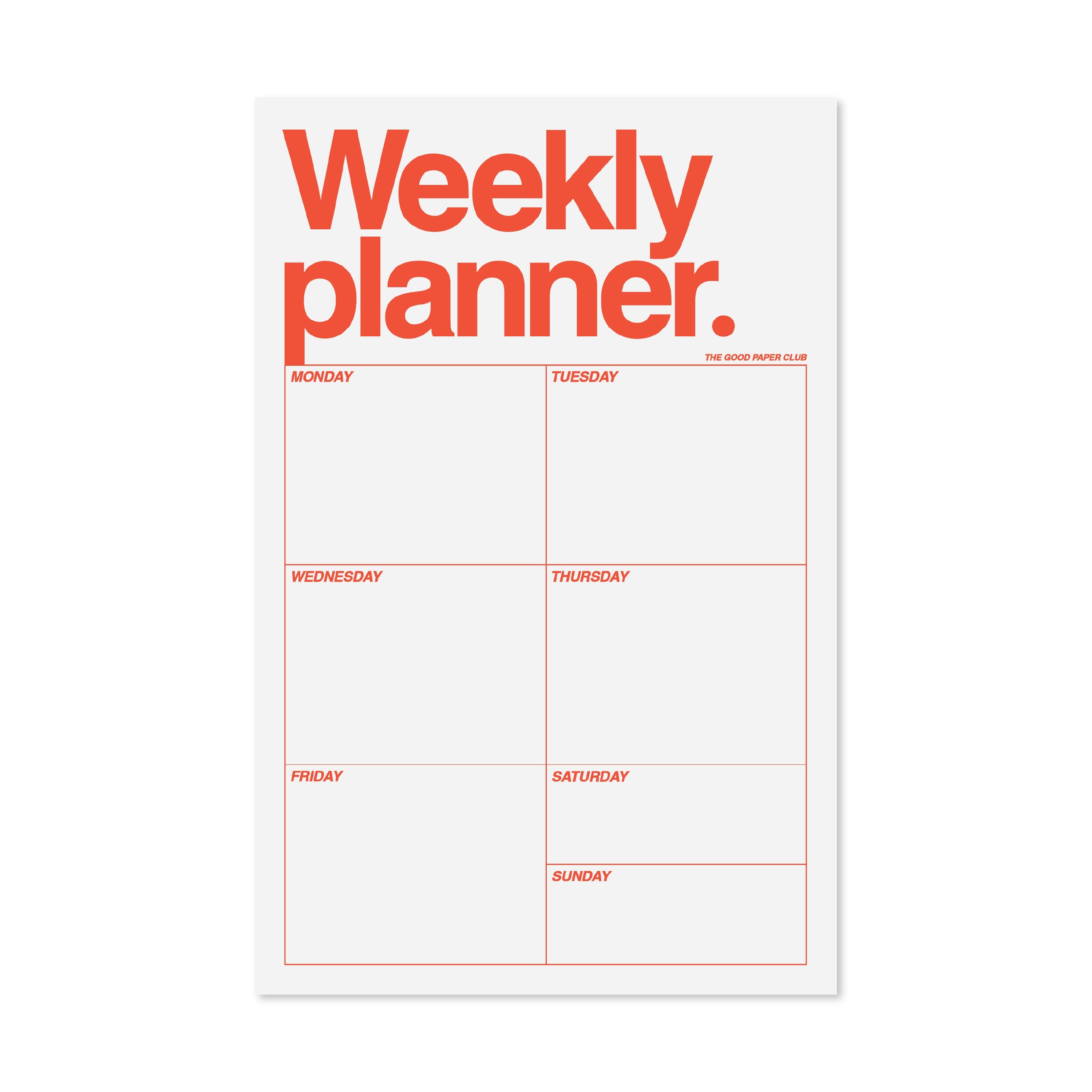 Helvetica Weekly Planner | Notepad