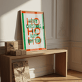 Ho Ho Ho | Risograph Style Holiday Wall Print