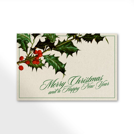 Holly Christmas & New Year Cards | Pack of 10