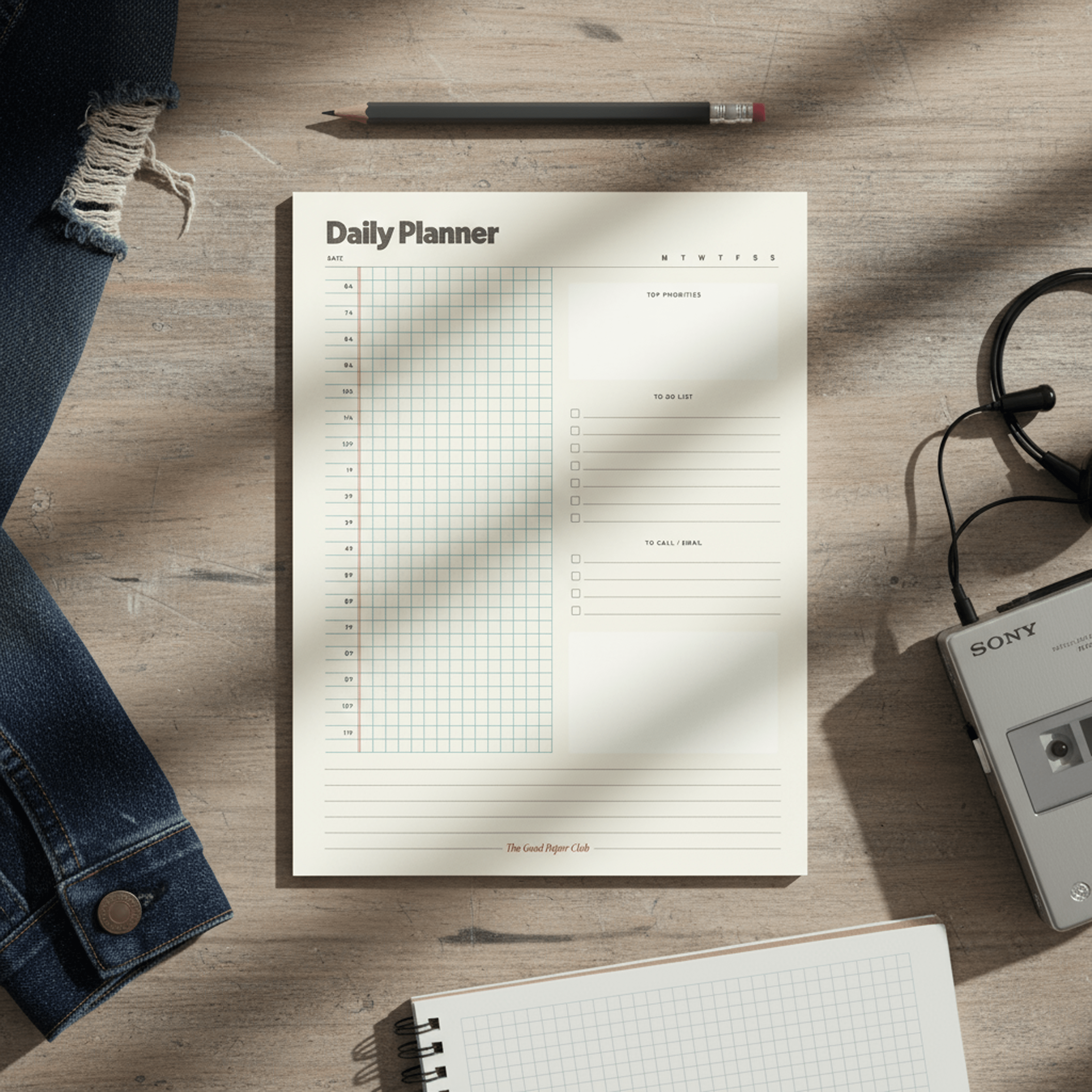 Large Daily Planner, Breakfast Club