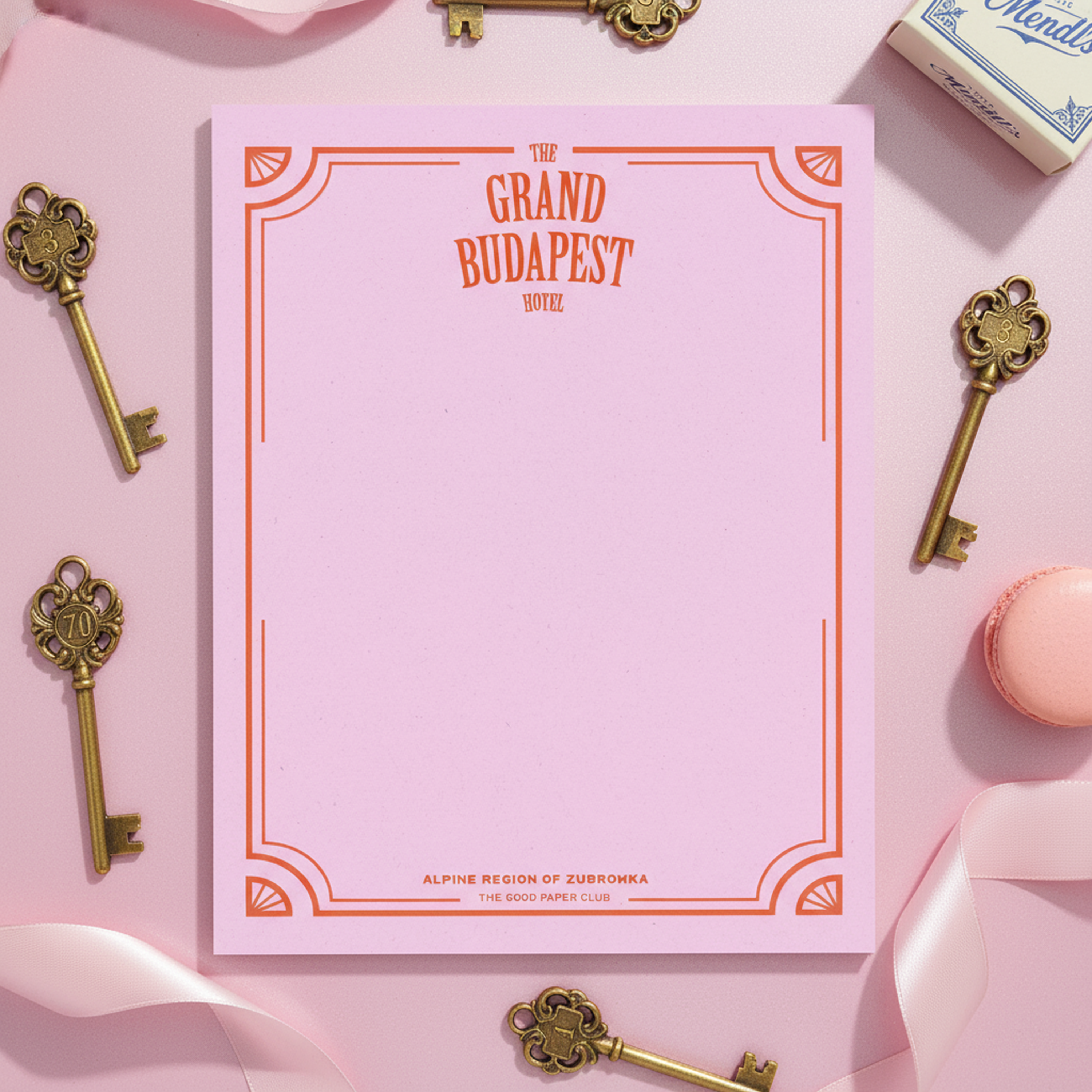 The Grand Budapest Hotel Notepad | Wes Anderson Inspired Notepad
