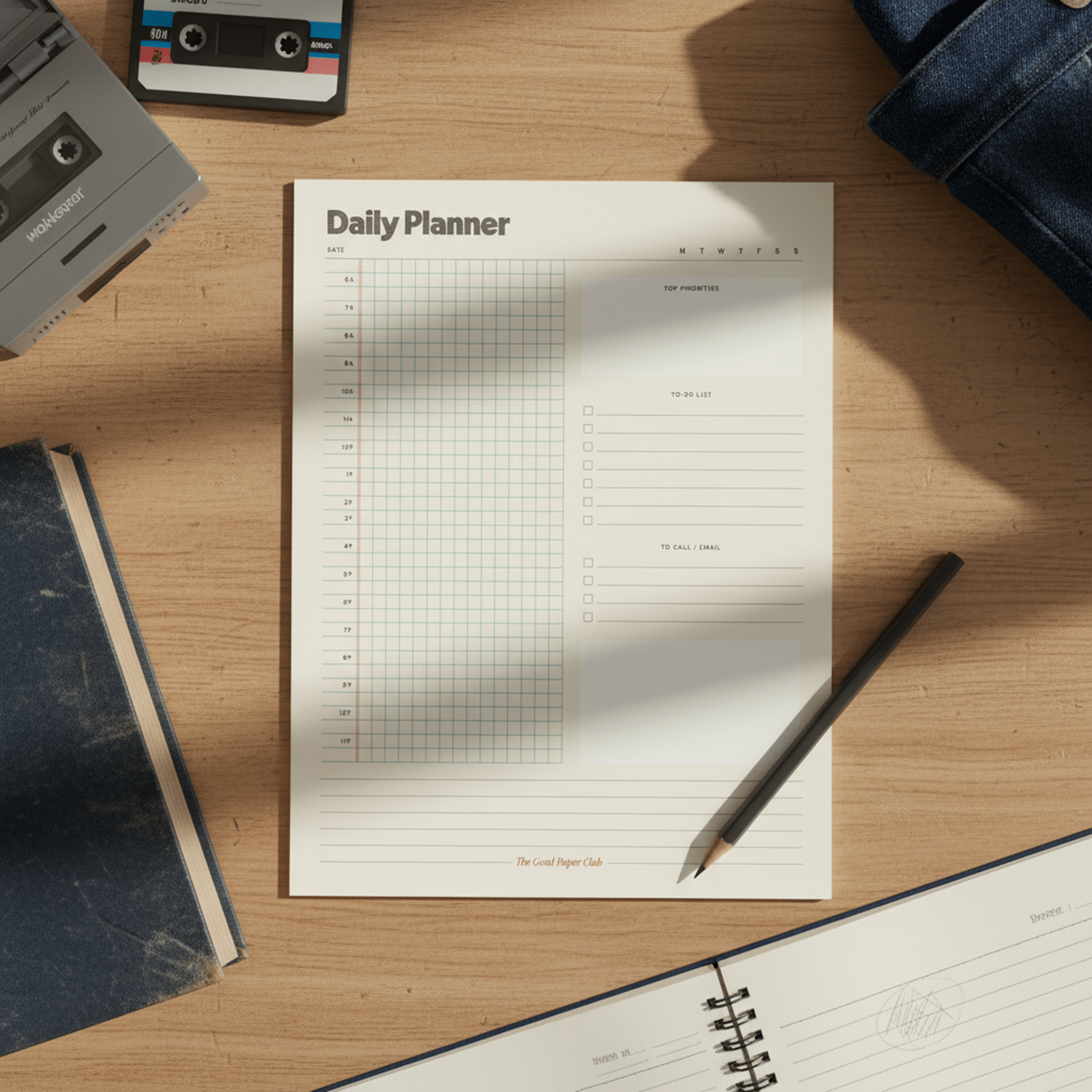 Large Daily Planner, Breakfast Club