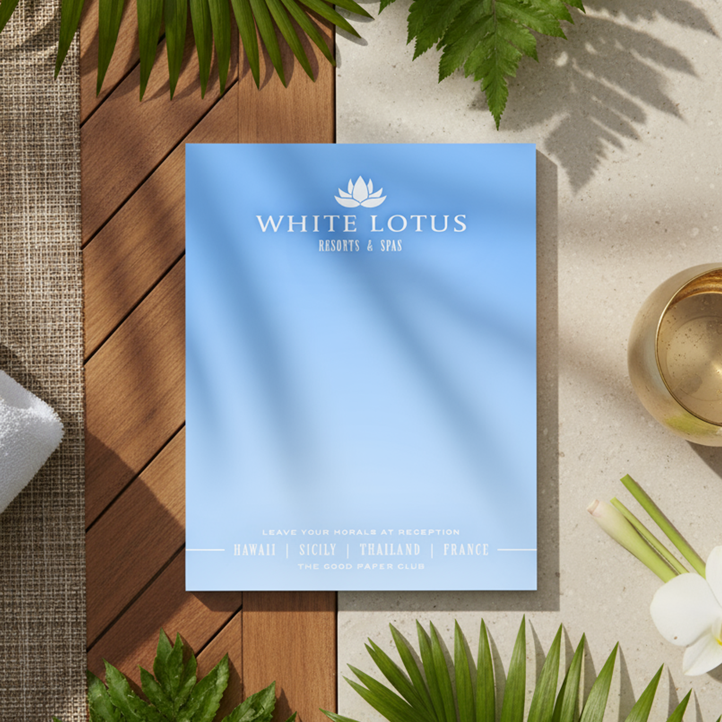 White Lotus Resort Notepad | White Lotus Inspired Notepad
