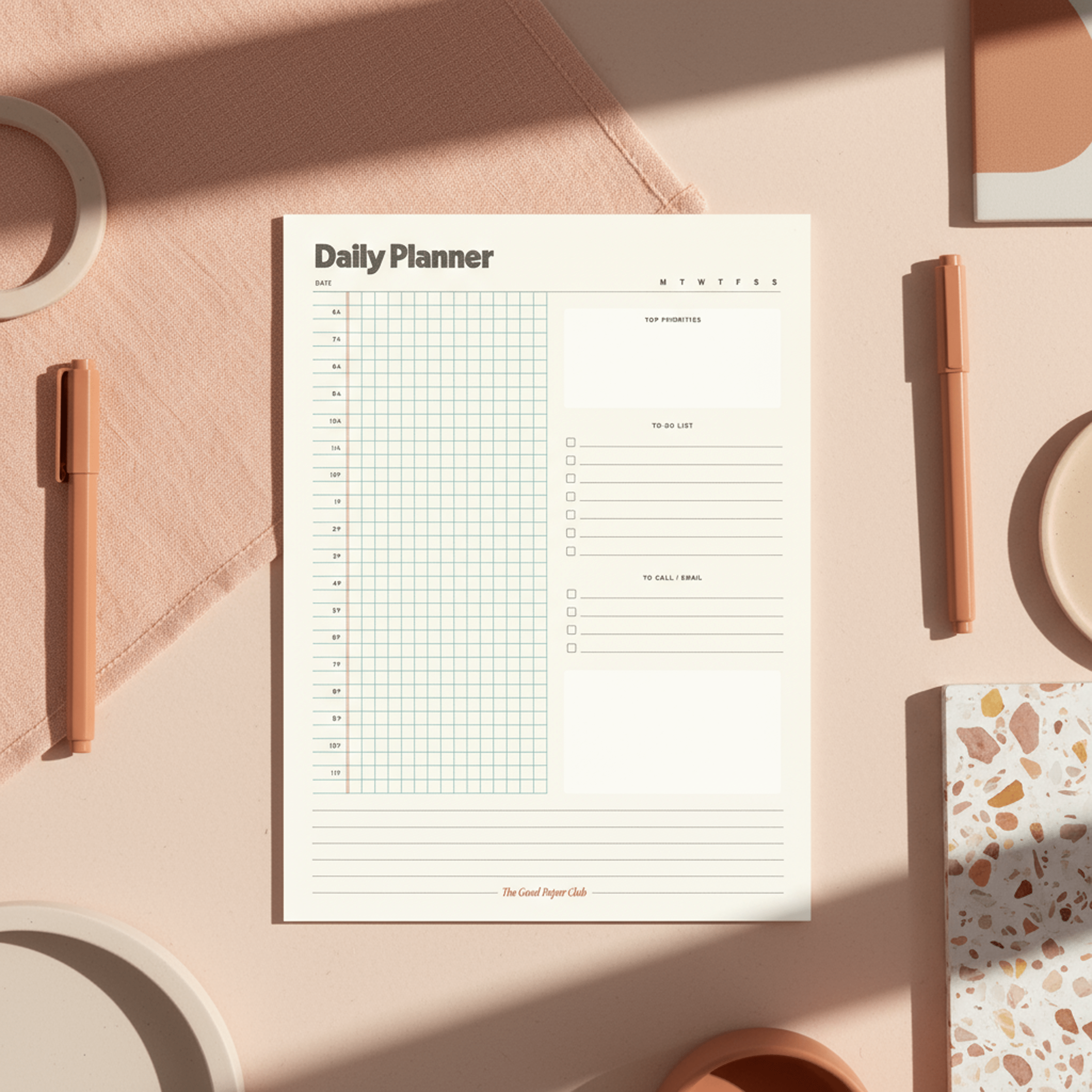 Large Daily Planner, Breakfast Club