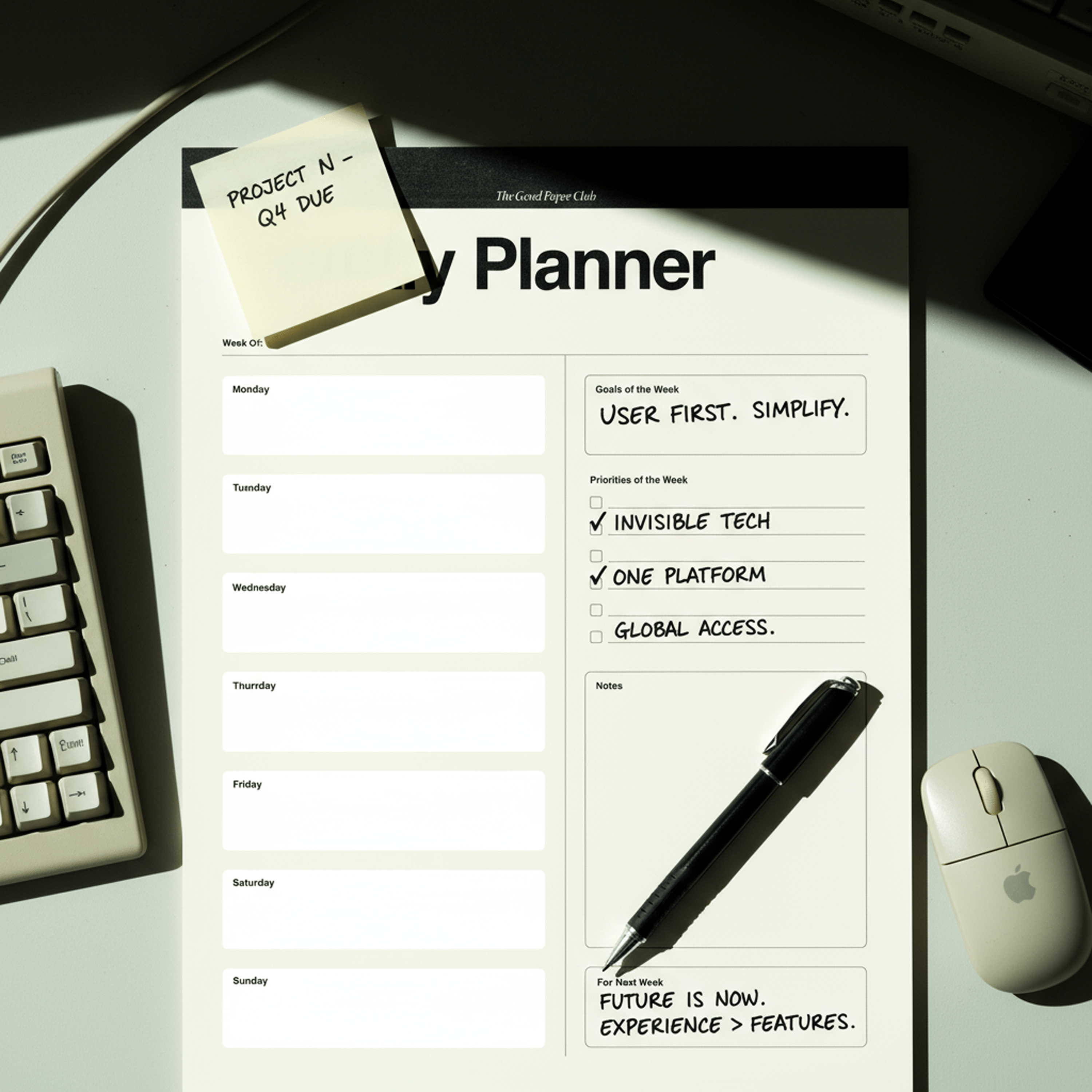 Weekly Planner, Copy/Fax Collection, 8.5x11