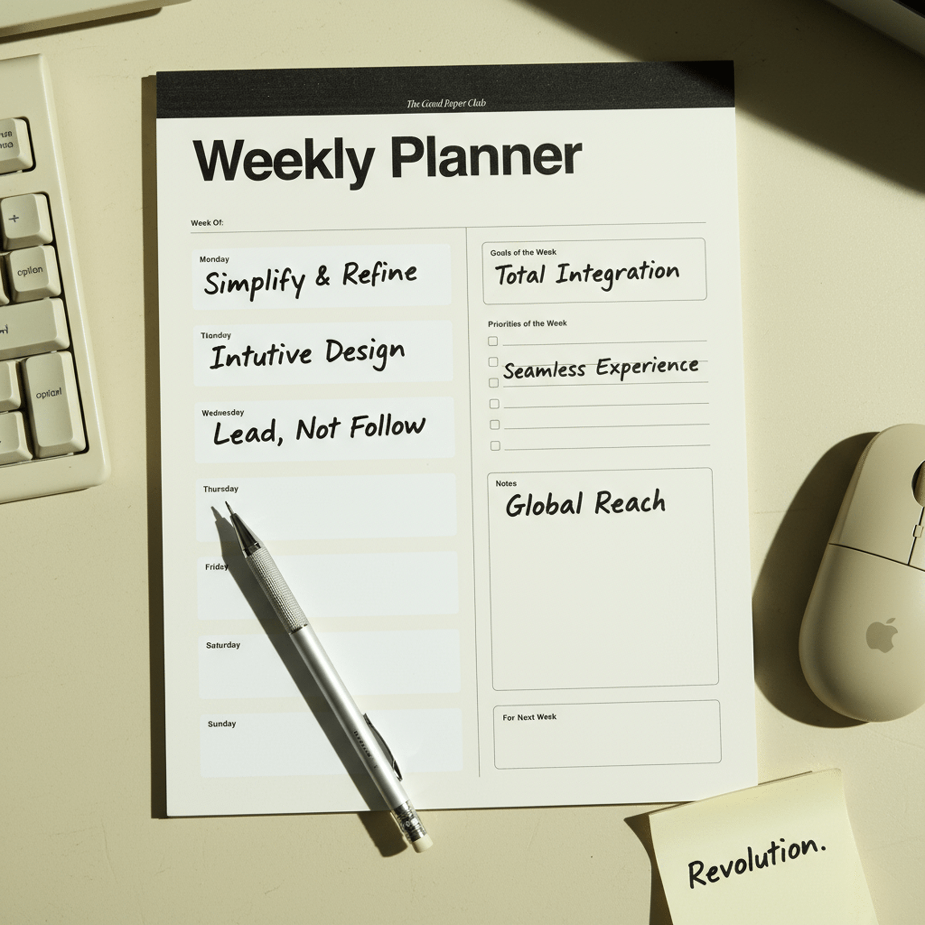 Weekly Planner, Copy/Fax Collection, 8.5x11