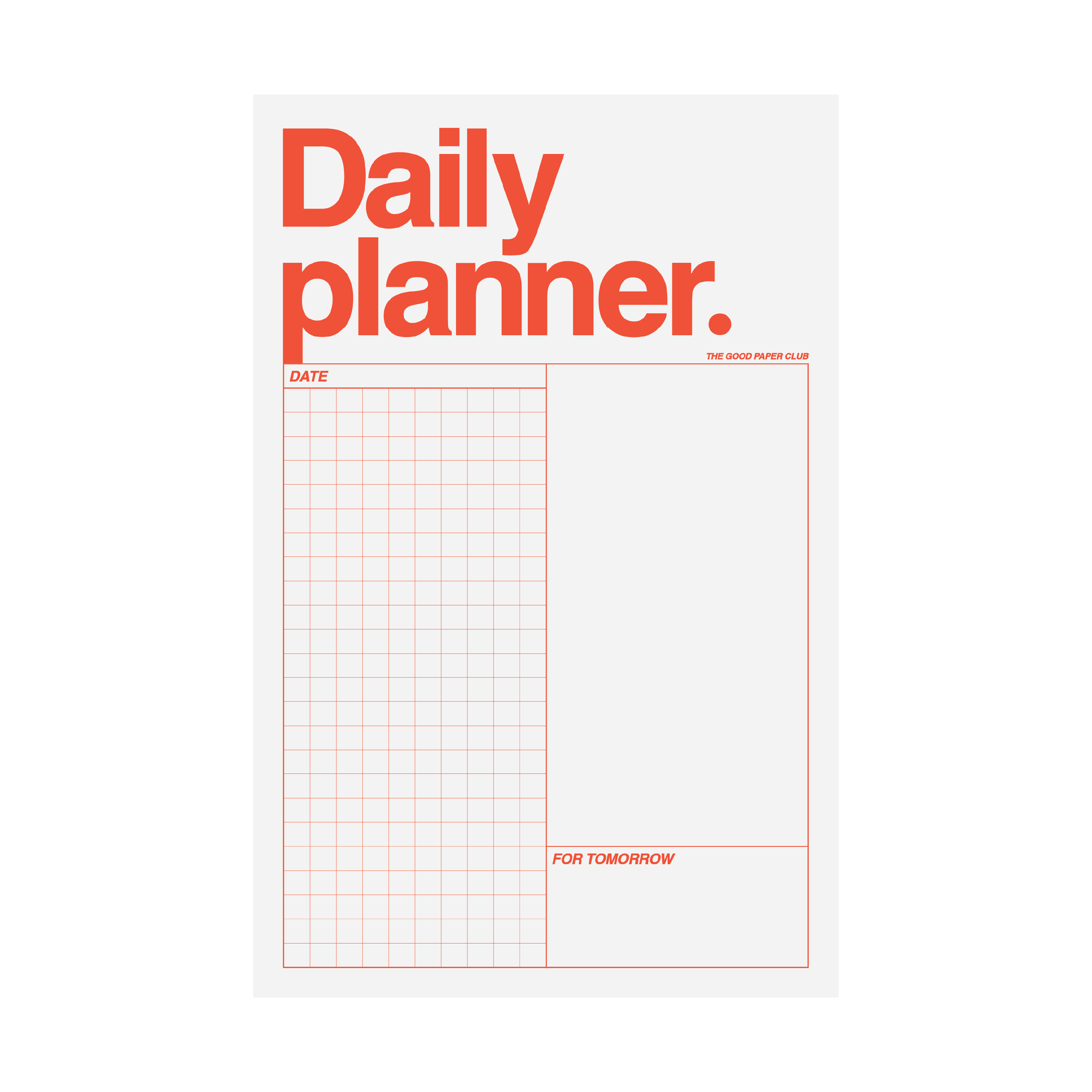 Helvetica Daily Planner | Notepad