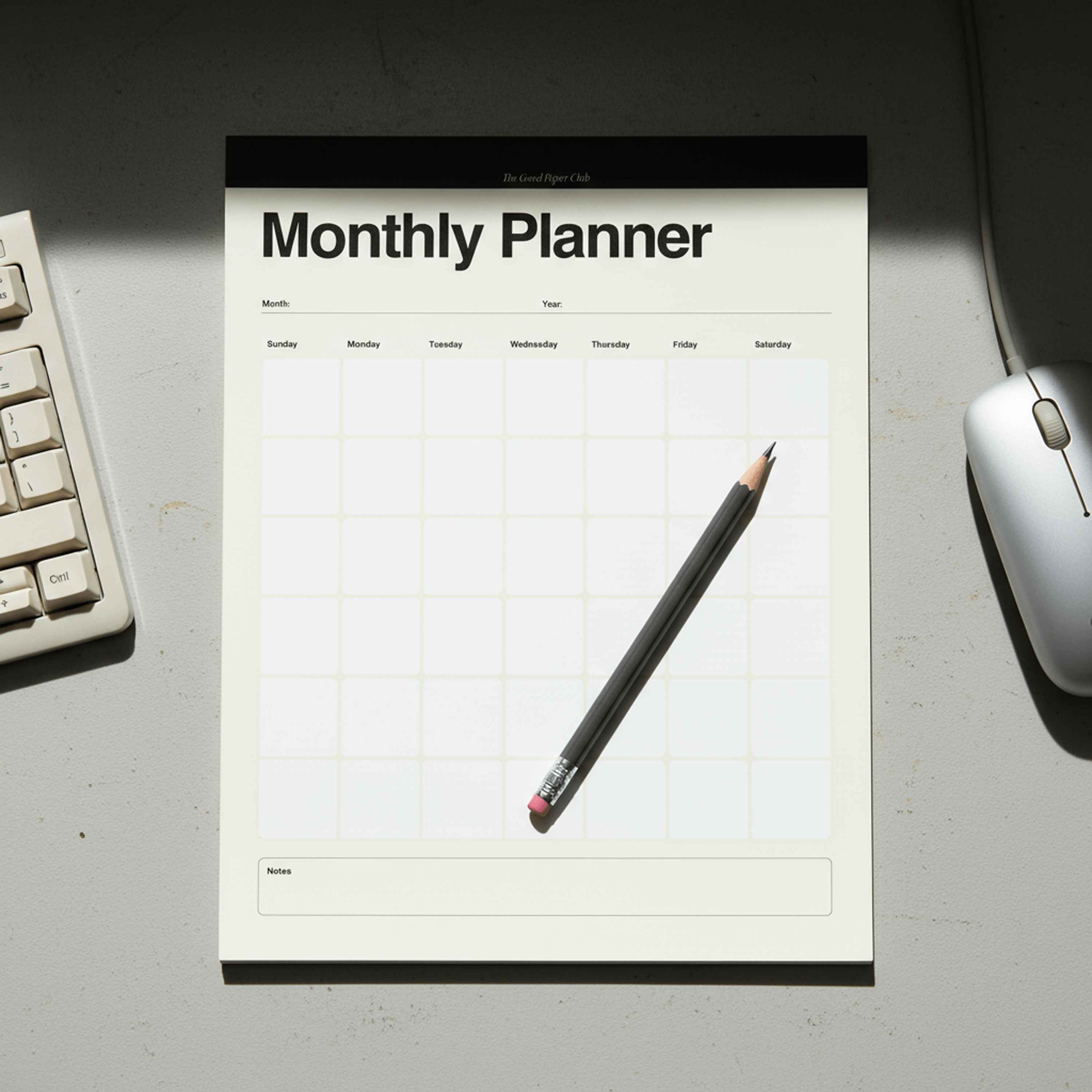 Monthly Planner, Copy/Fax Collection, 8.5x11