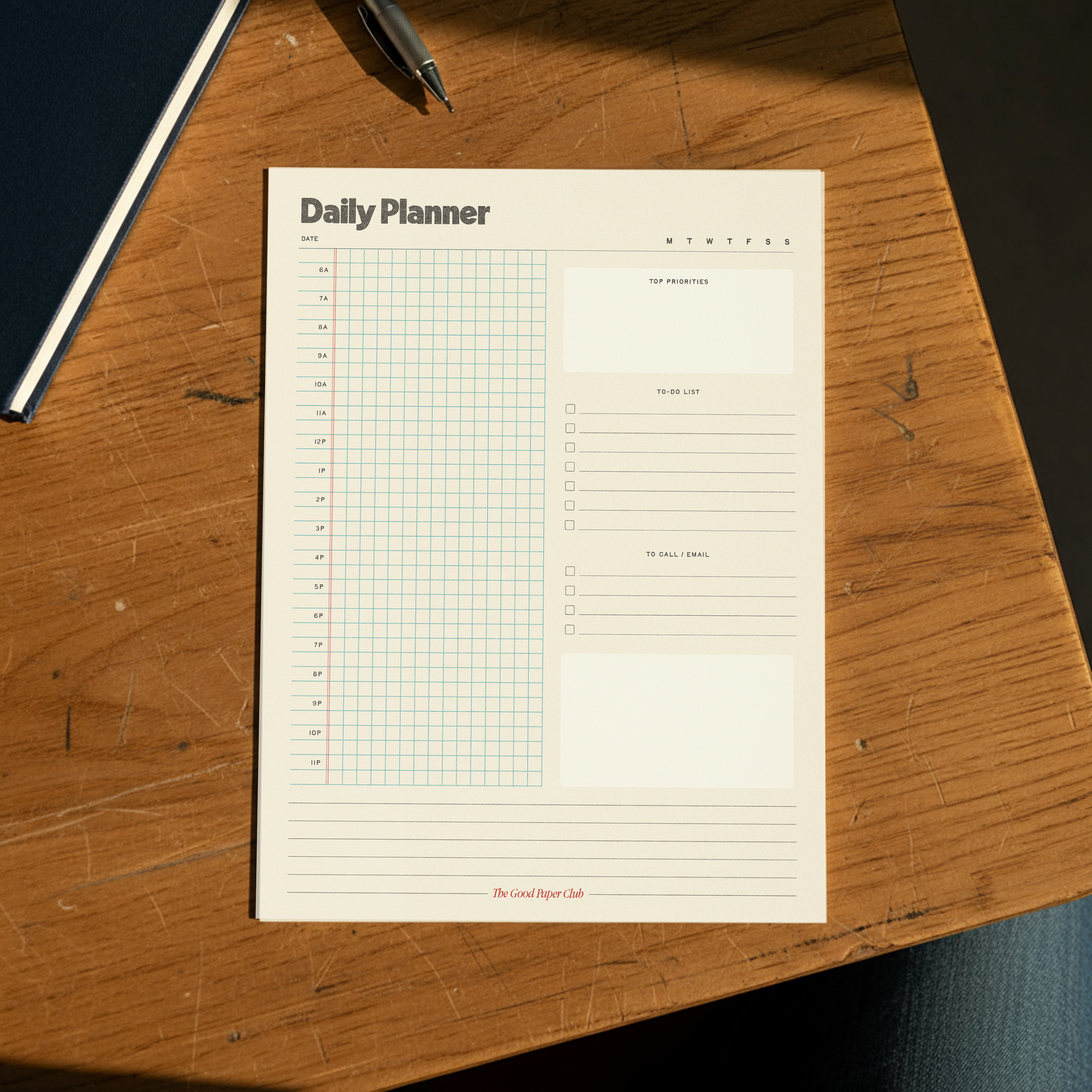 Large Daily Planner, Breakfast Club