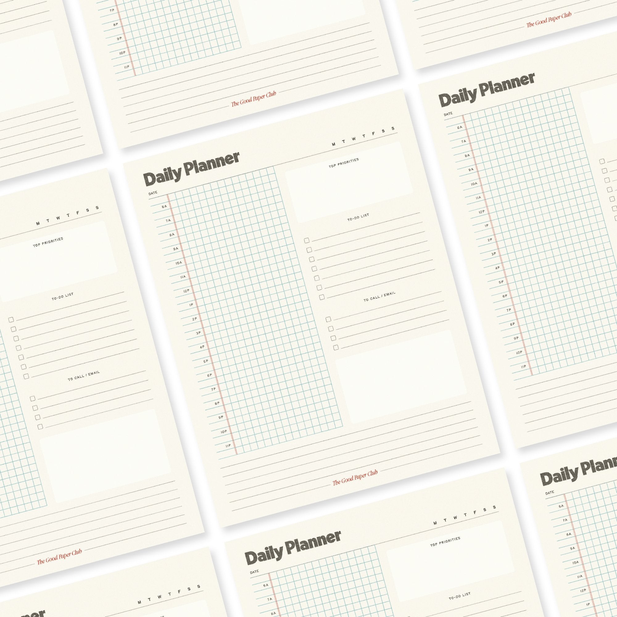 Large Daily Planner, Breakfast Club