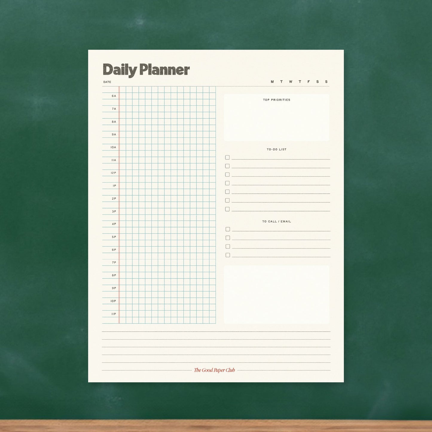 Large Daily Planner, Breakfast Club