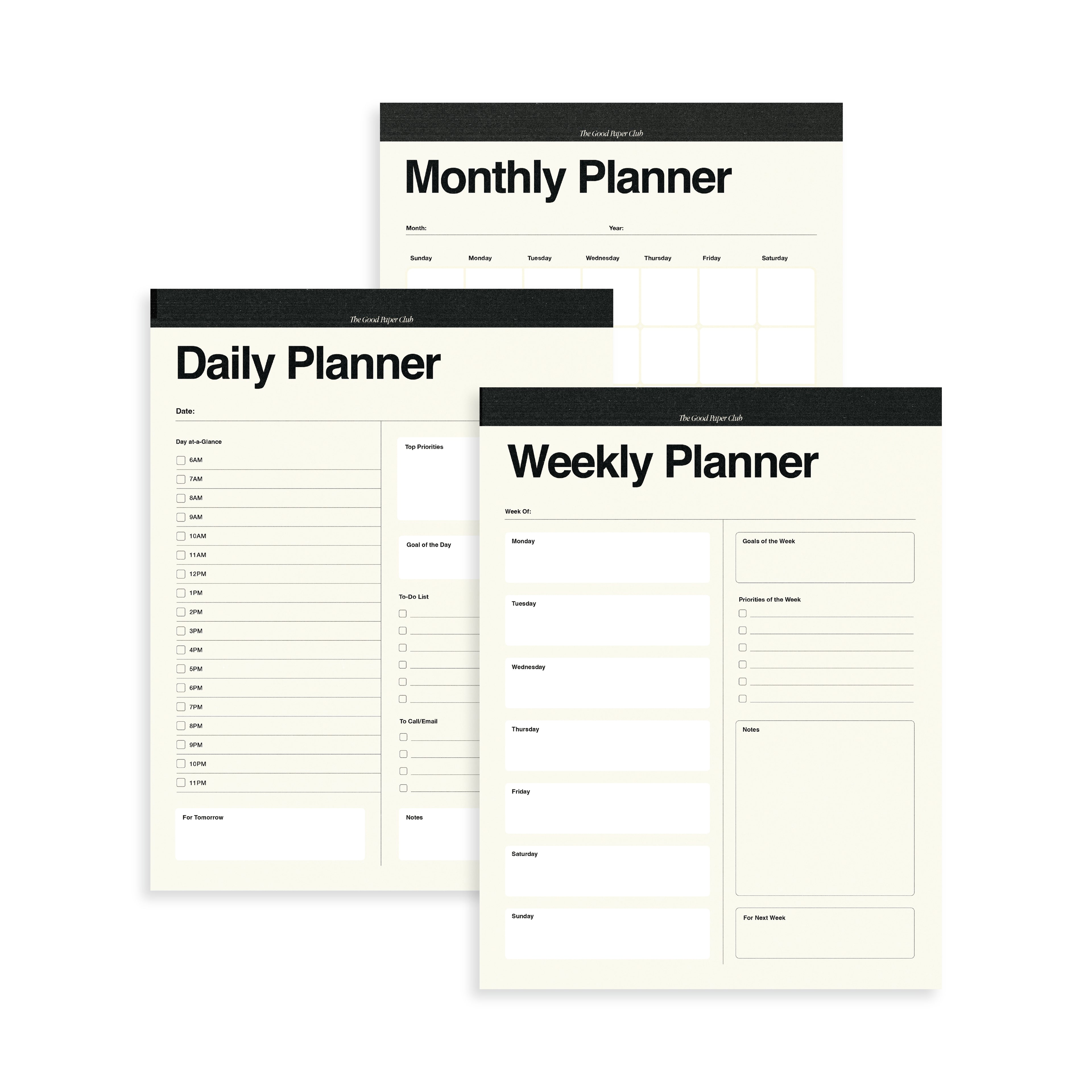 Weekly Planner, Copy/Fax Collection, 8.5x11