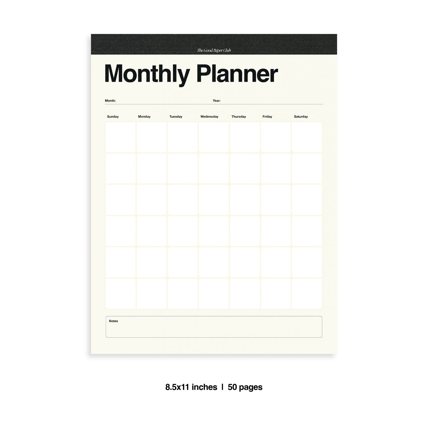 Monthly Planner, Copy/Fax Collection, 8.5x11