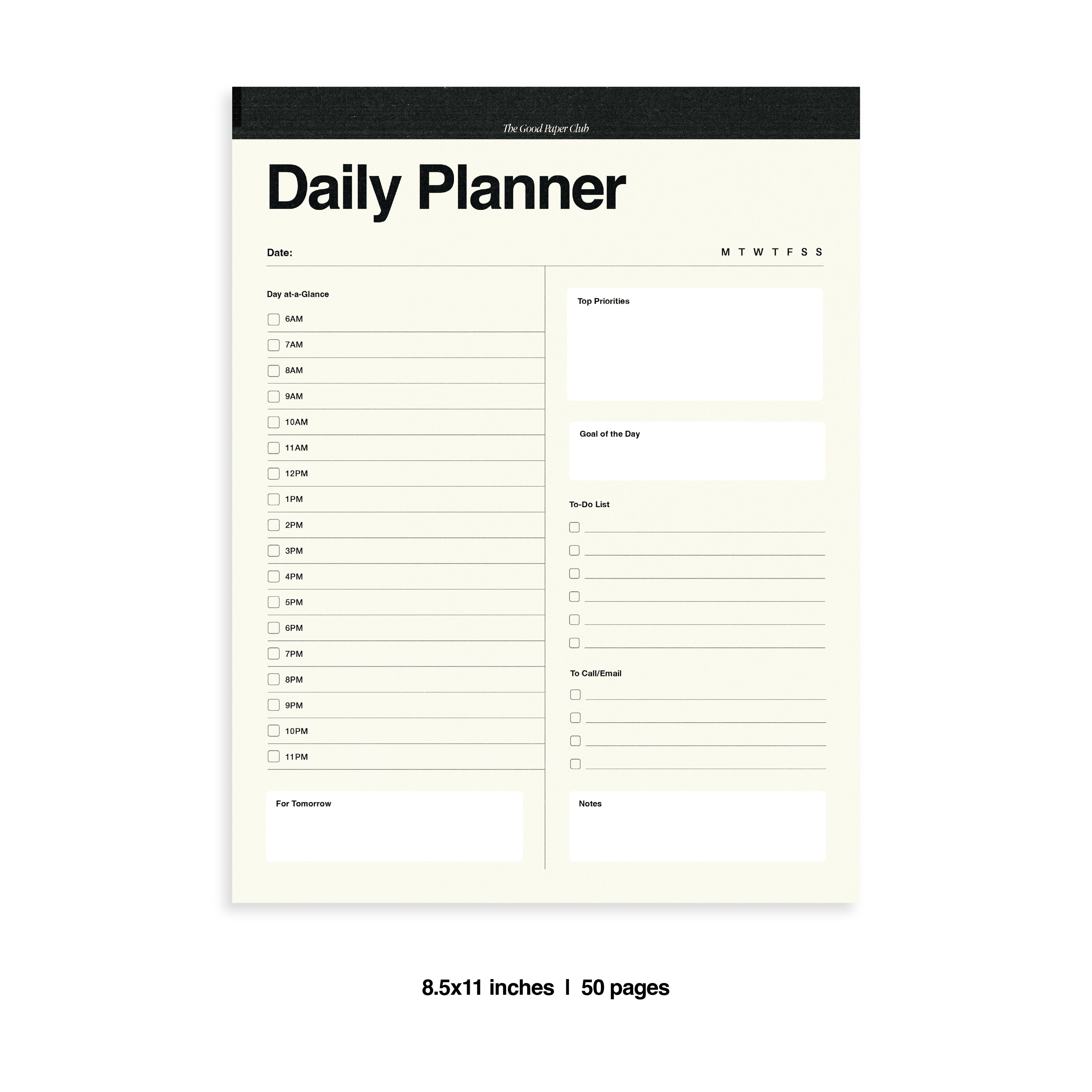 Daily Planner, Copy/Fax Collection, 8.5x11