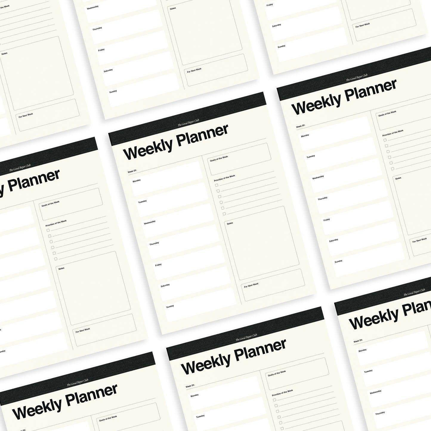 Weekly Planner, Copy/Fax Collection, 8.5x11