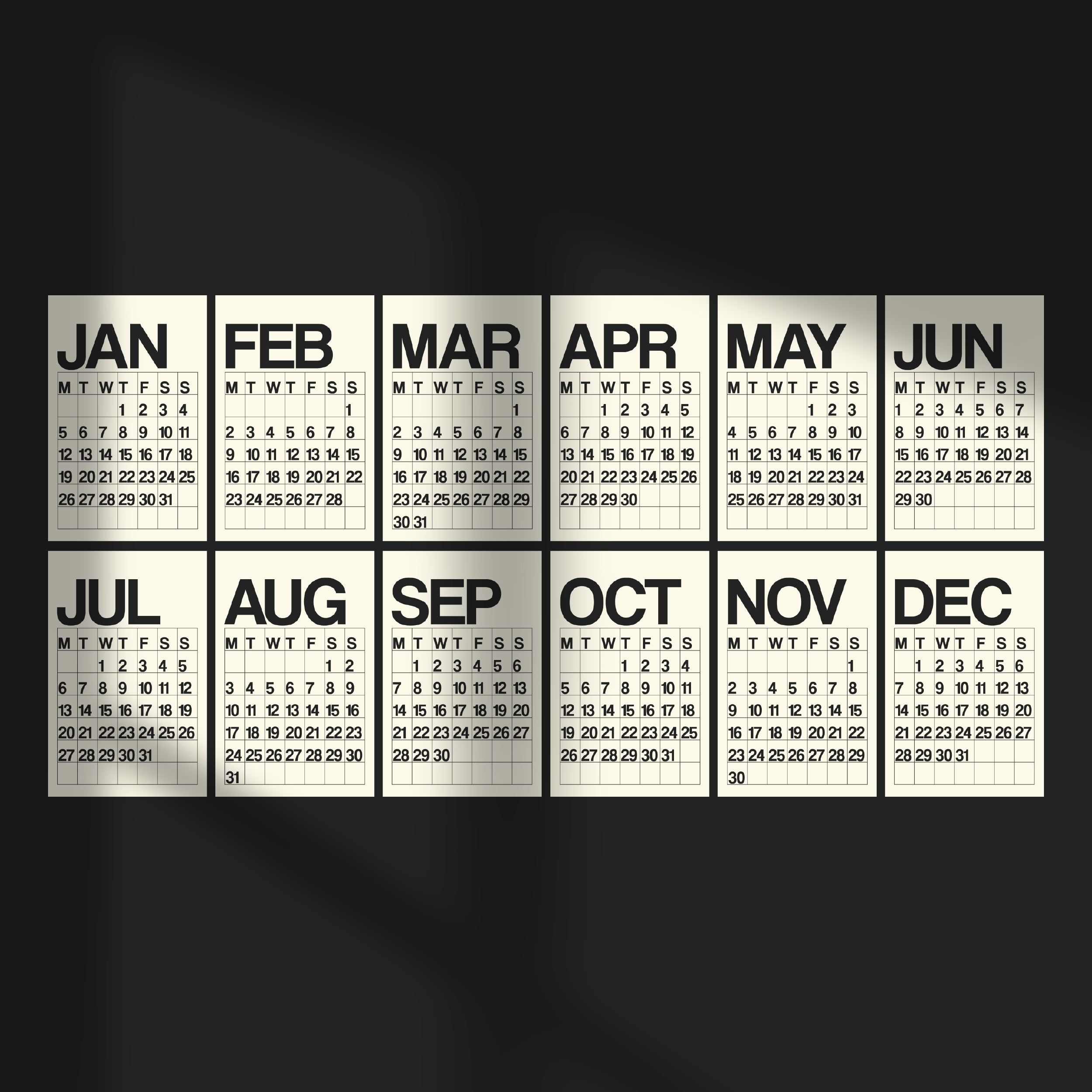 2026 Twelve-Month Wall Calendar | Natural