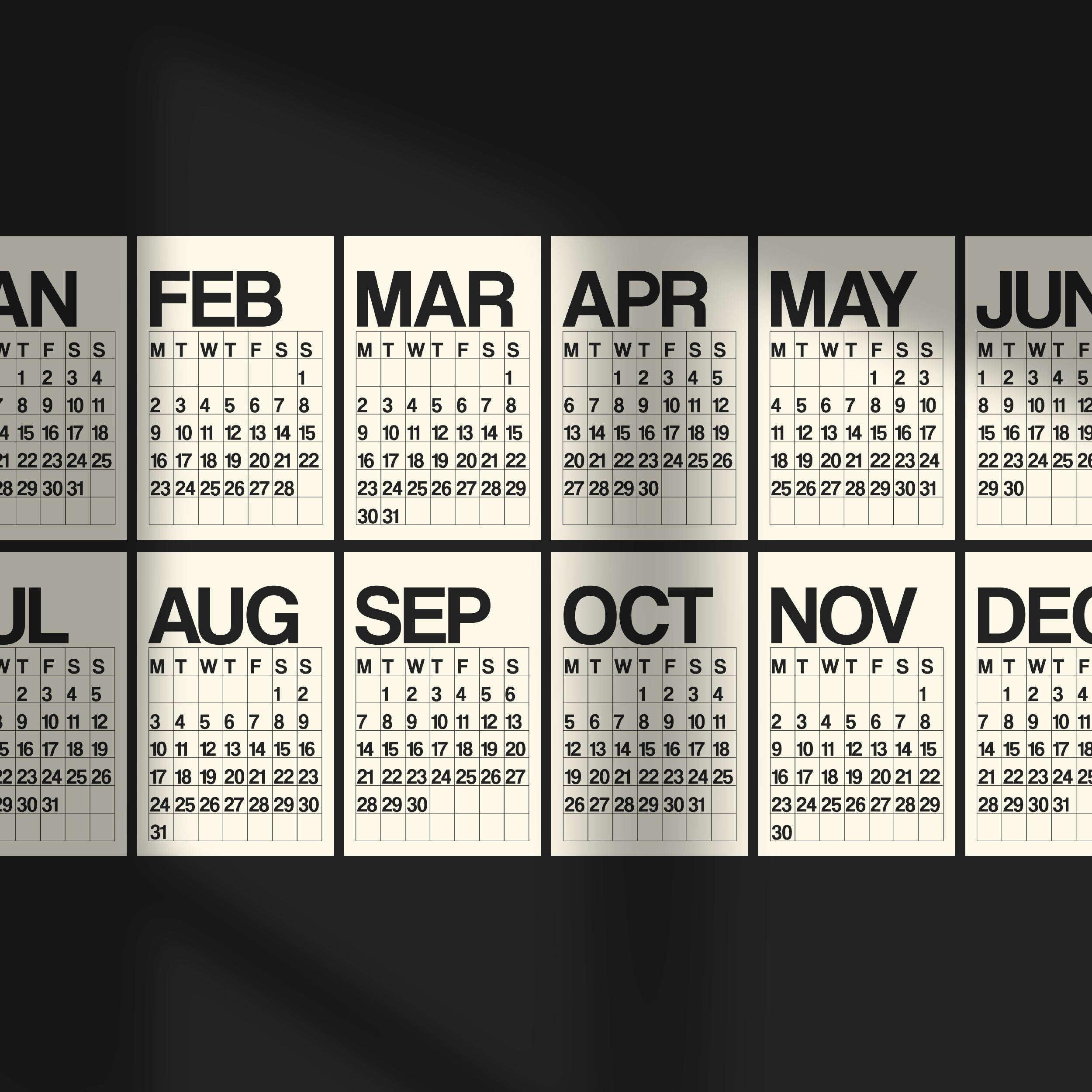 2026 Twelve-Month Wall Calendar | Natural