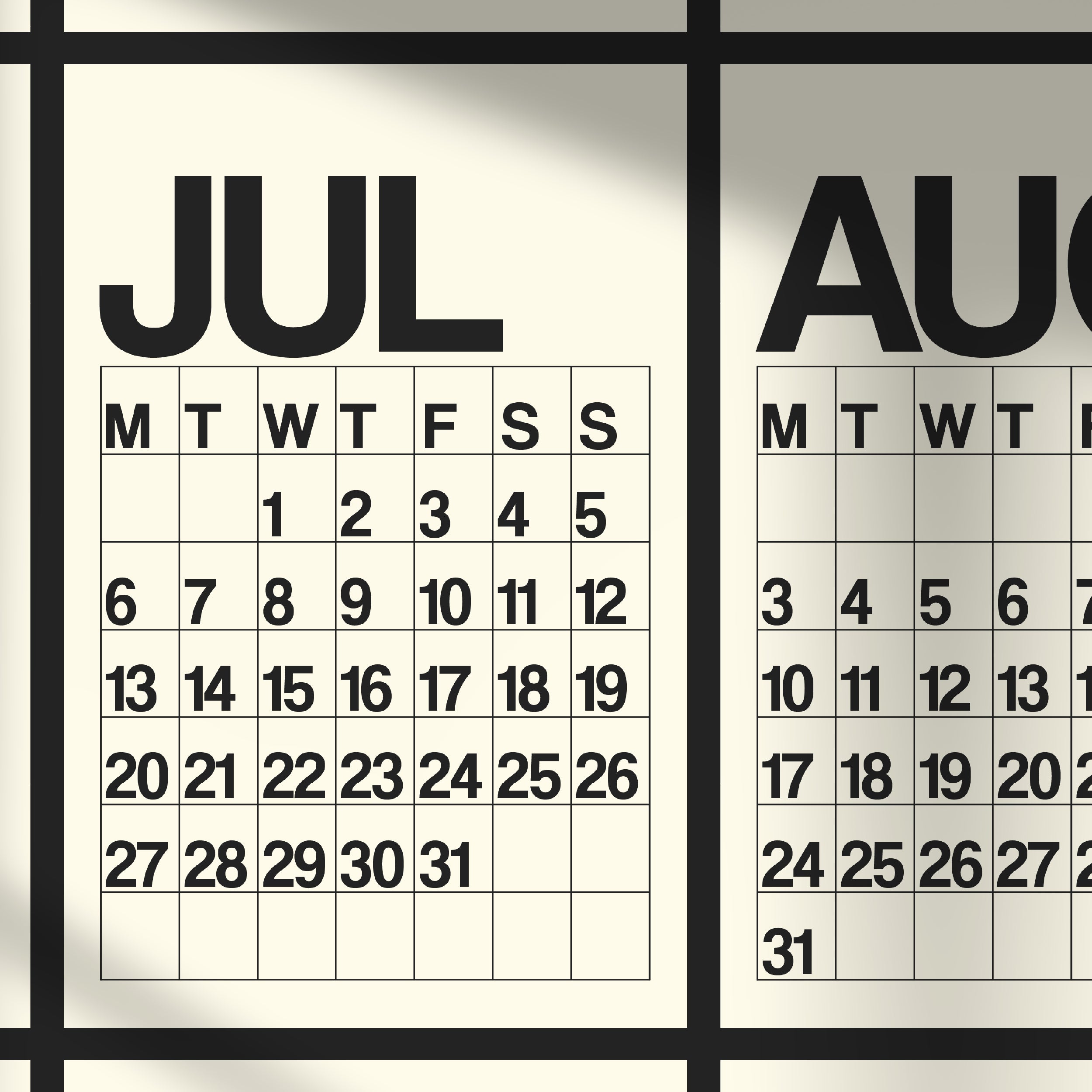 2026 Twelve-Month Wall Calendar | Natural