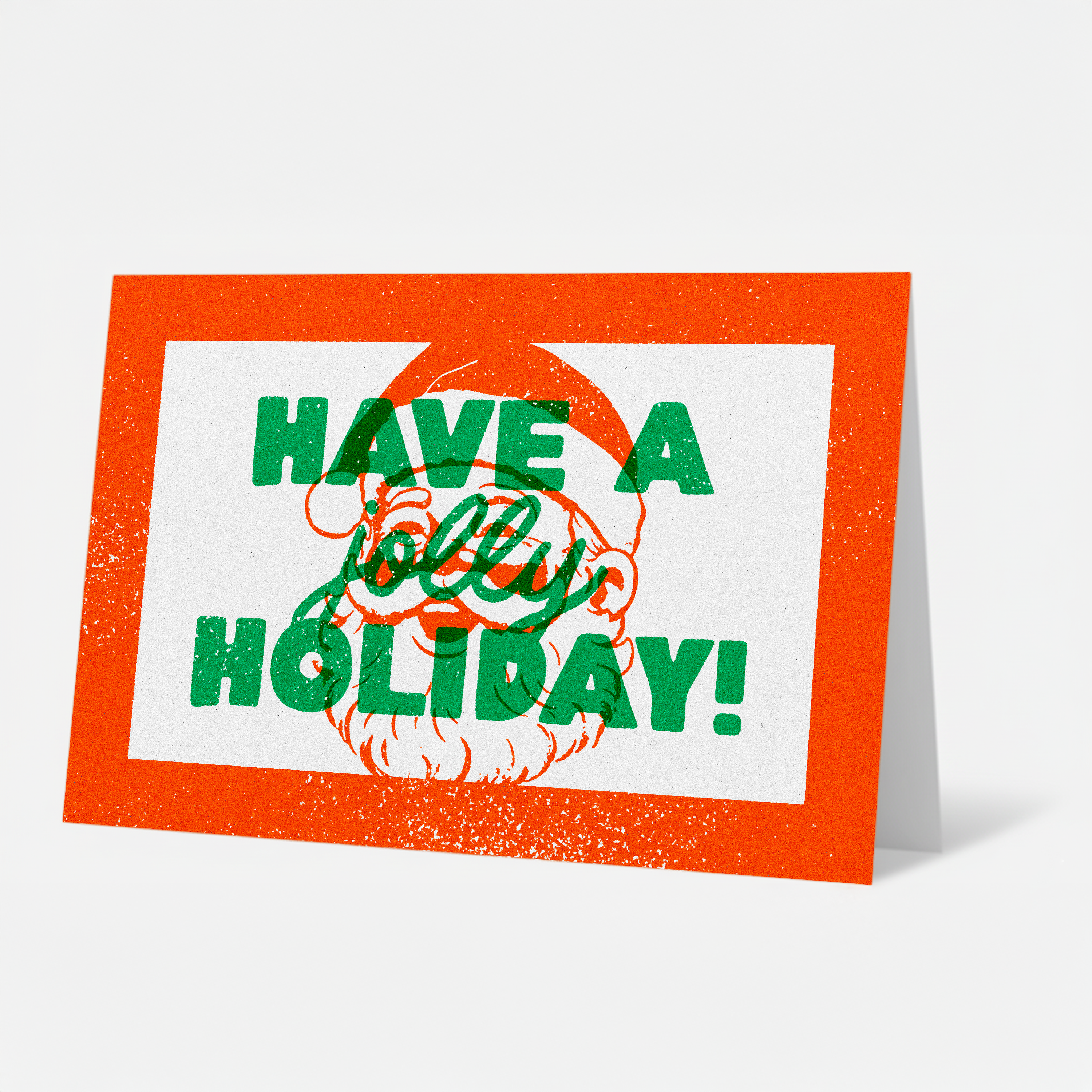 Have a Jolly Holiday! Risograph Style Holiday Cards | Pack of 10