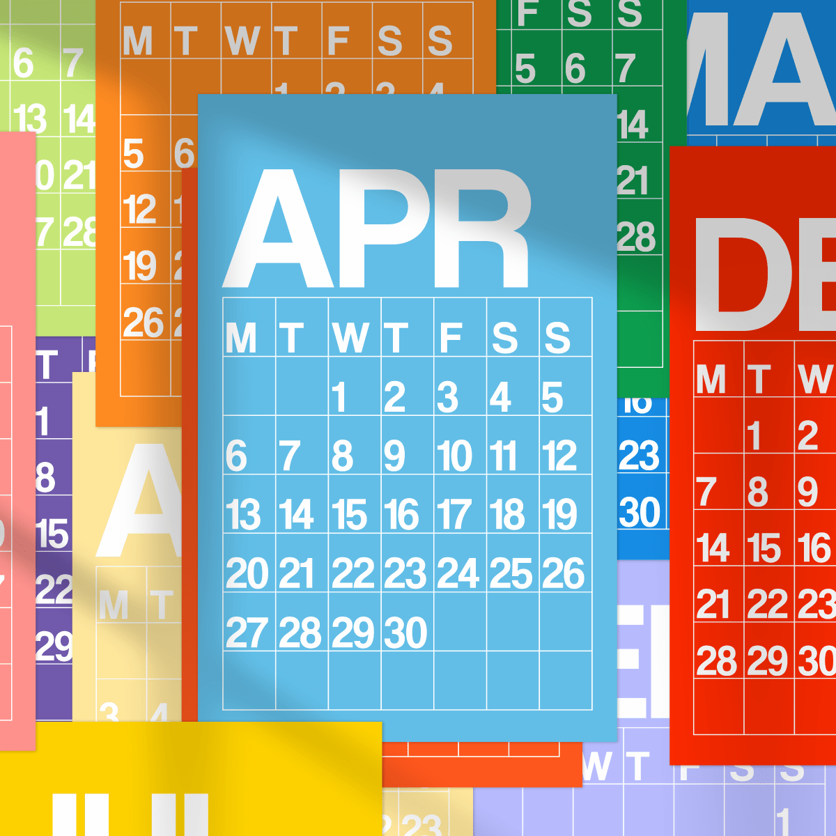 2026 Twelve-Month Wall Calendar | Rainbow