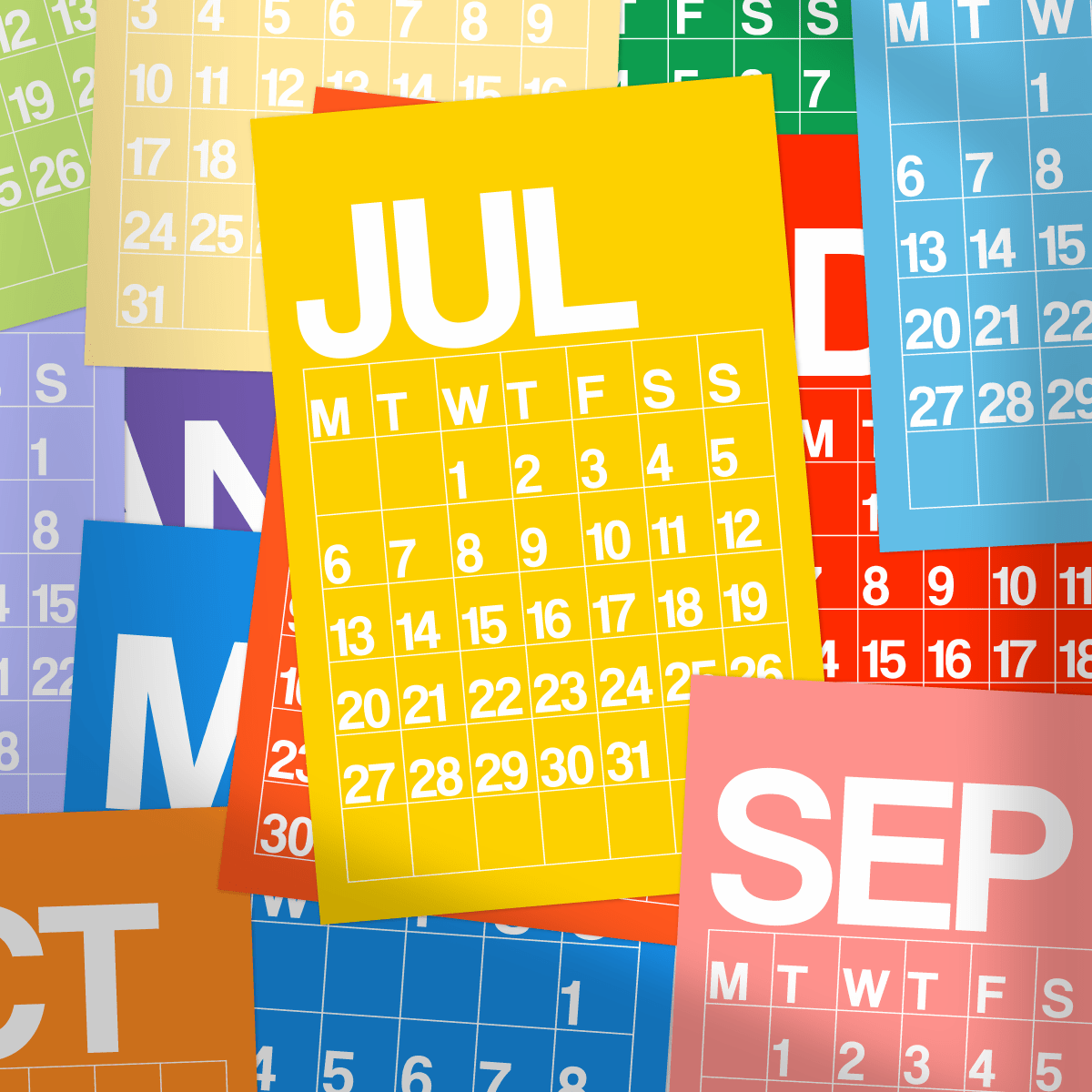 2026 Twelve-Month Wall Calendar | Rainbow