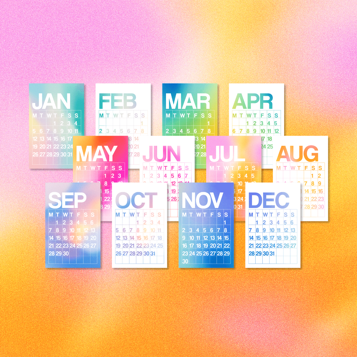 2026 Twelve-Month Wall Calendar | Aura