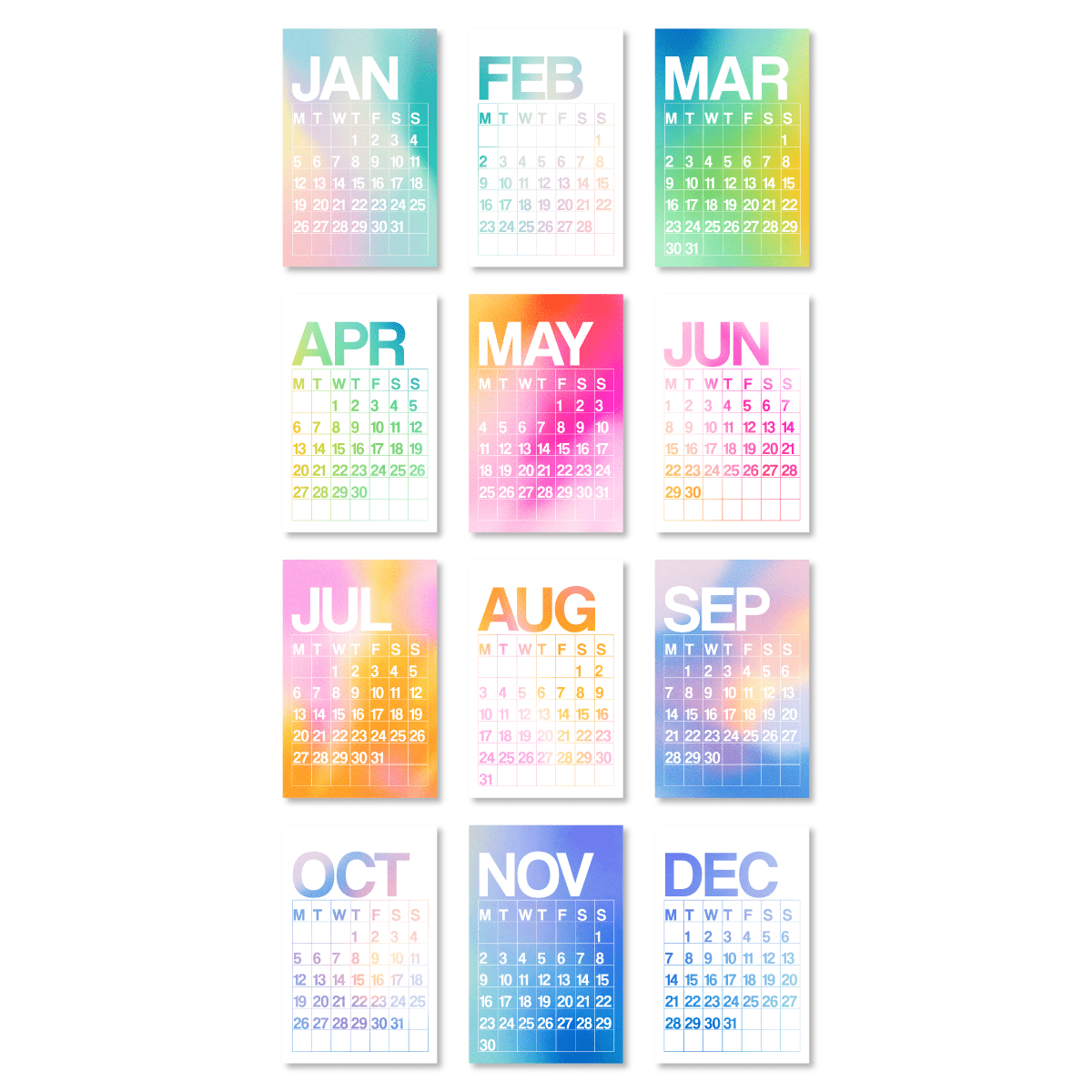 2026 Twelve-Month Wall Calendar | Aura