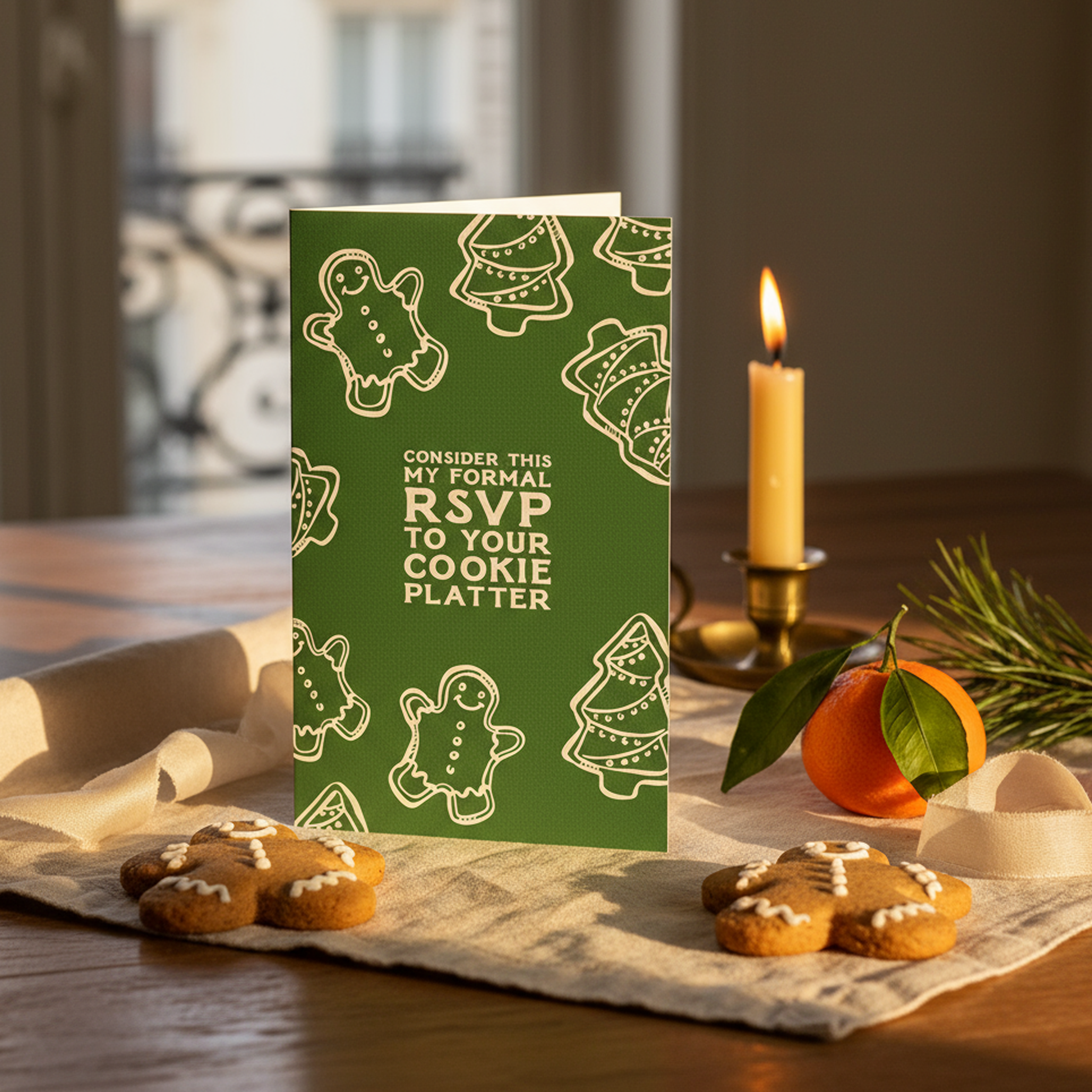 Formal Cookie Platter RSVP | Pack of 10 Holiday Cards