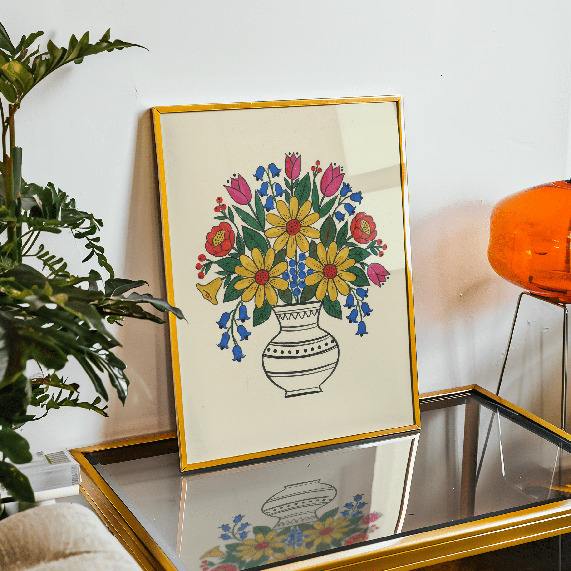 Folk Bouquet floral wall print by The Good Paper Club