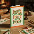 HOHOHO Risograph Style Holiday Cards | Pack of 10