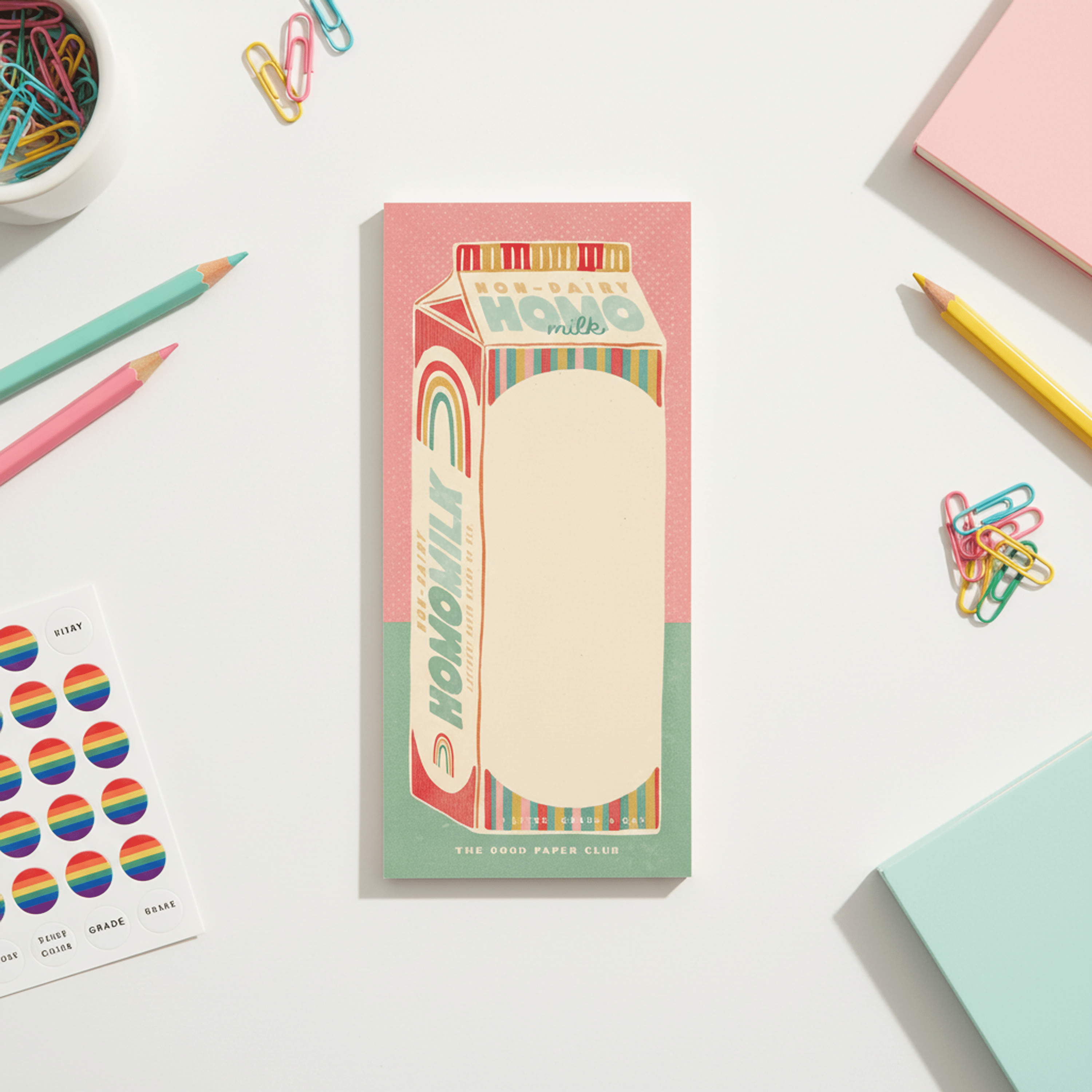 Homo Milk Pride Notepad | 3.8x7.8 inches