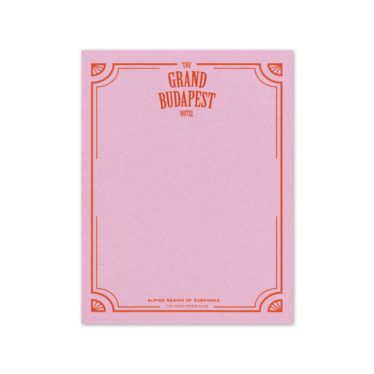 The Grand Budapest Hotel Notepad | Wes Anderson Inspired Notepad