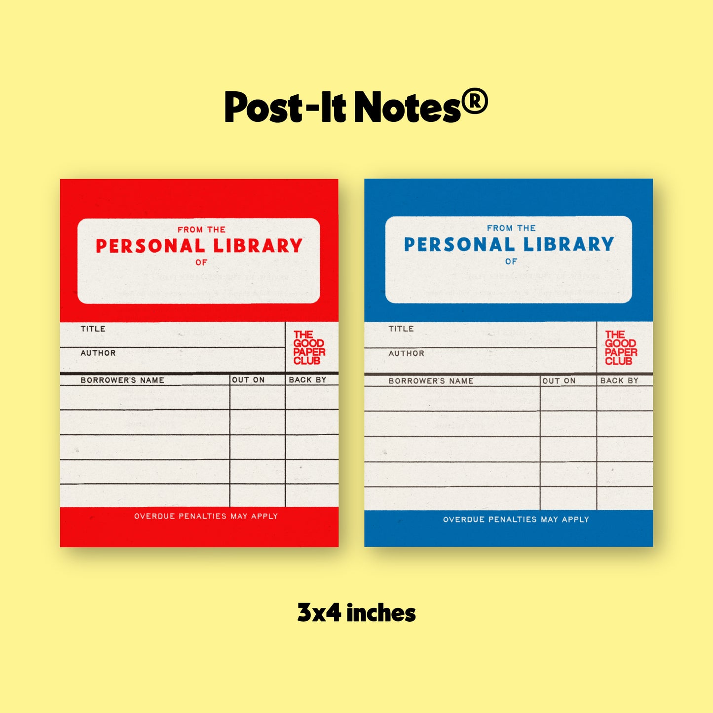 Personal Library Post-It Notes