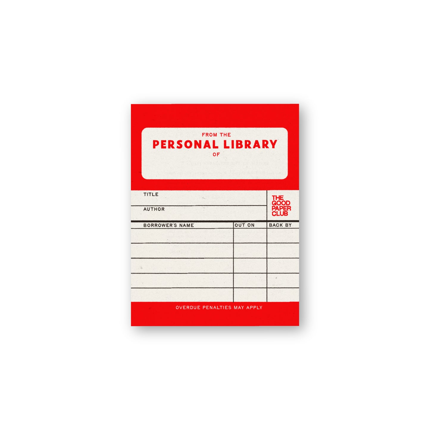 Personal Library Post-It Notes