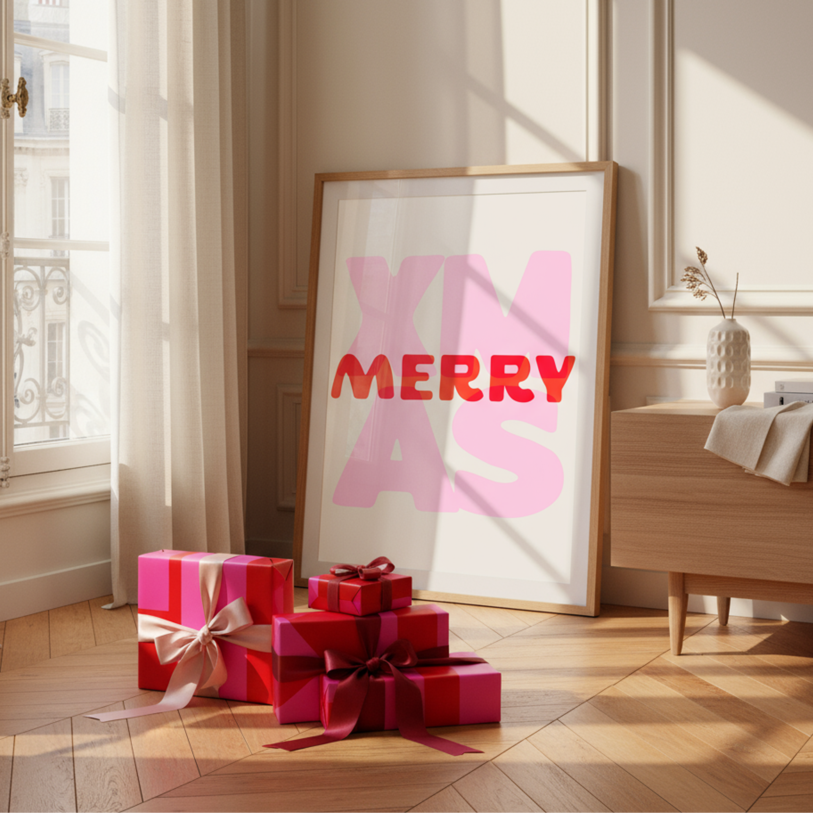 MERRY XMAS | Bright & Bold Holiday Wall Print
