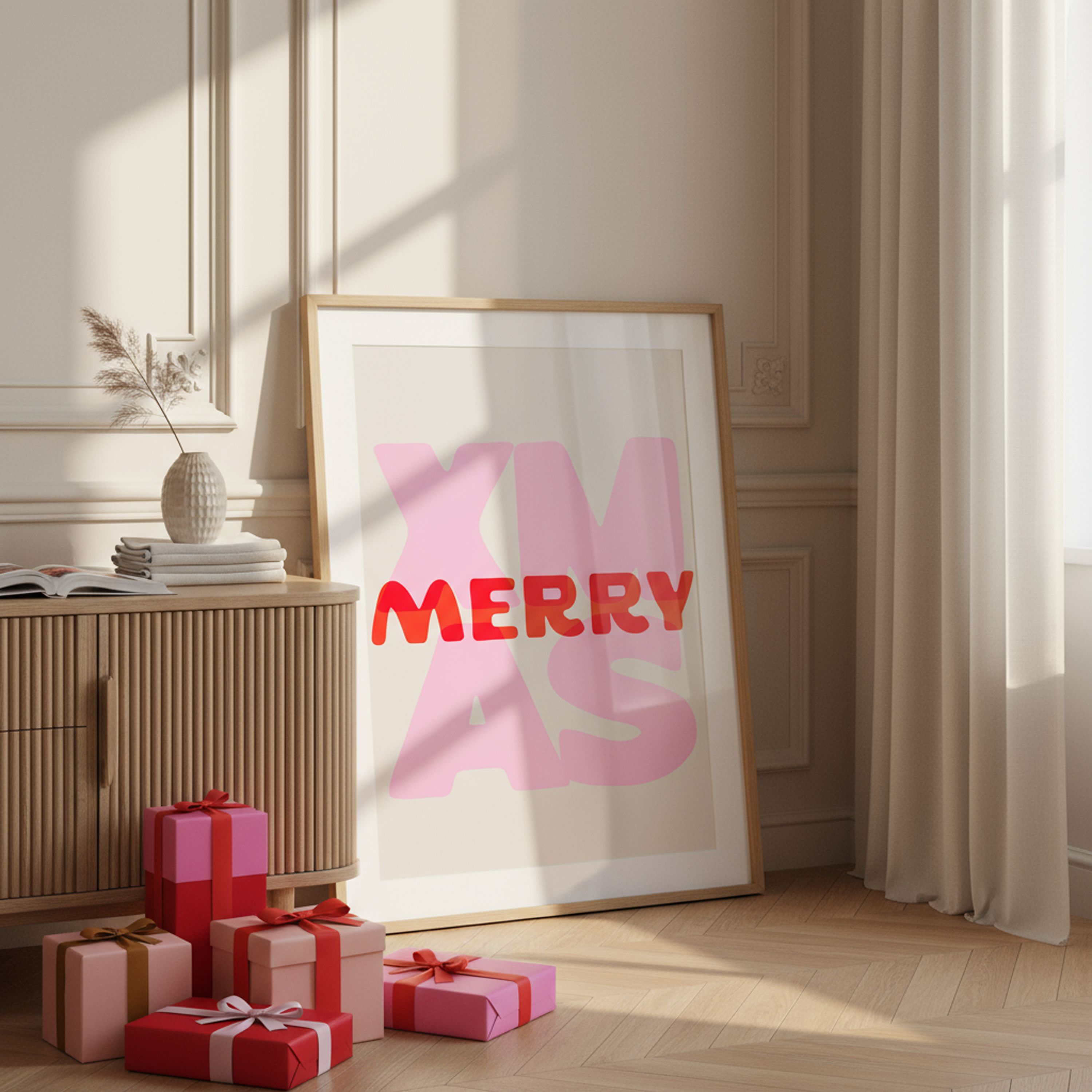 MERRY XMAS | Bright & Bold Holiday Wall Print
