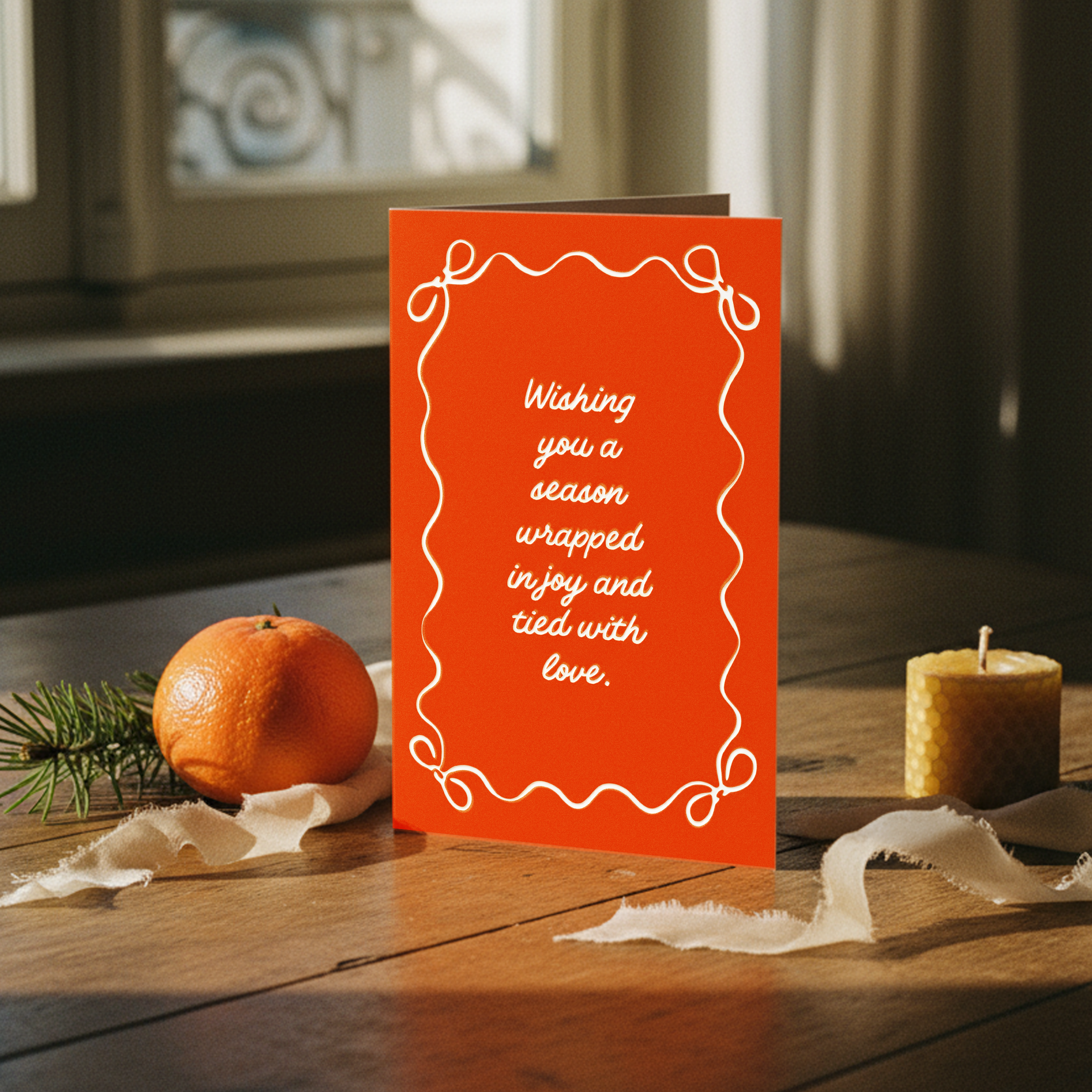 Wishing You A Season Wrapped In Joy and Tied With Love | Pack of 10 Holiday Cards