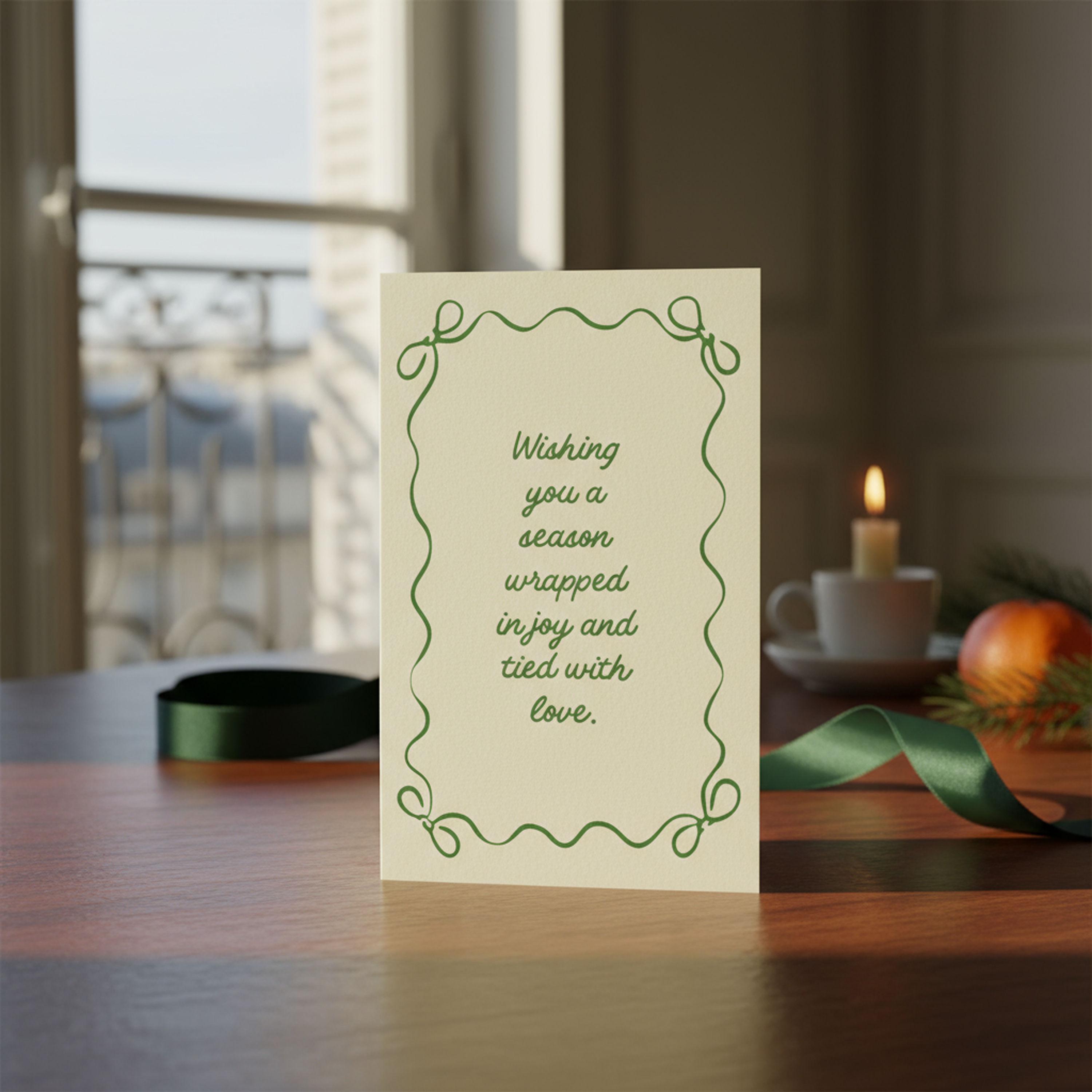 Wishing You A Season Wrapped In Joy and Tied With Love | Pack of 10 Holiday Cards