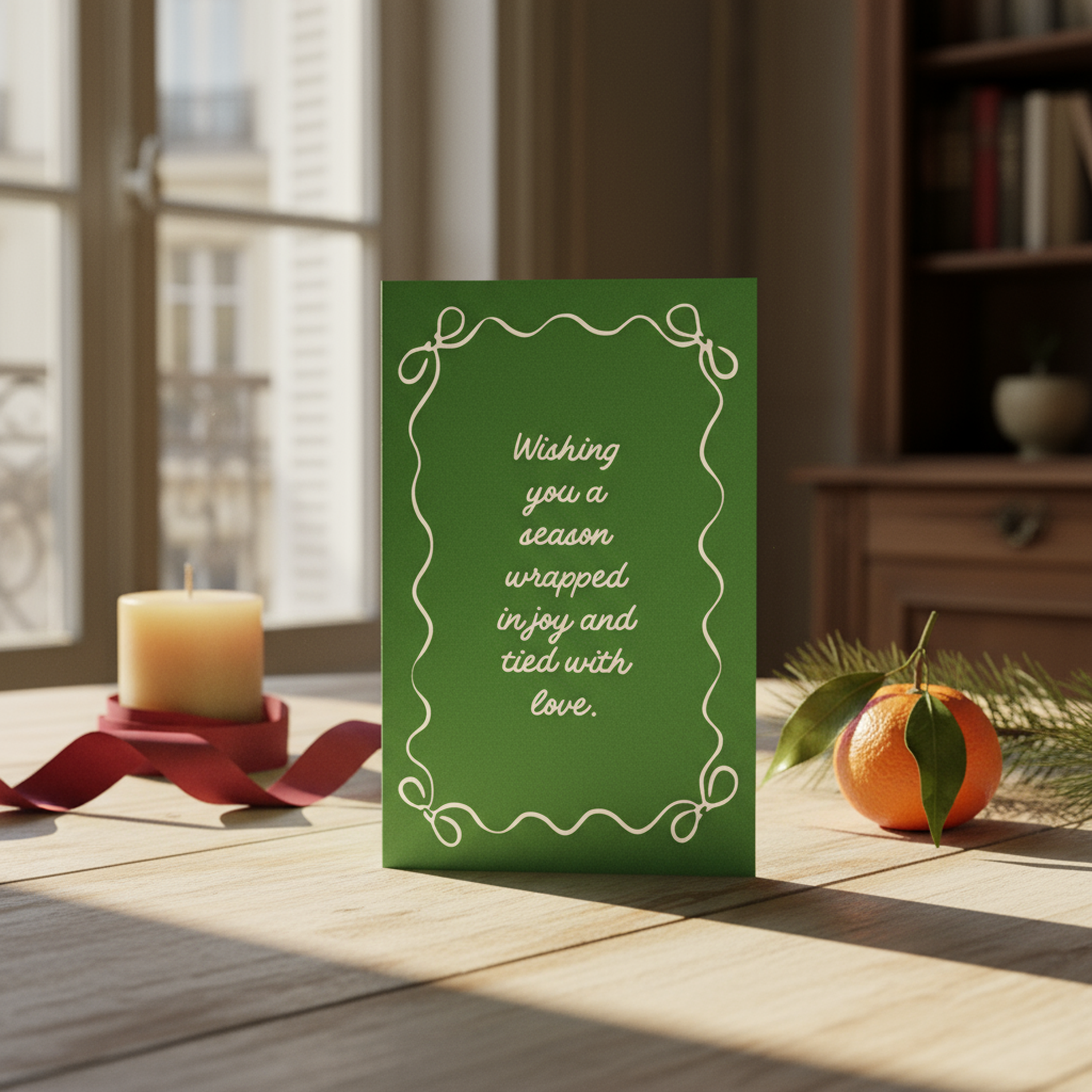 Wishing You A Season Wrapped In Joy and Tied With Love | Pack of 10 Holiday Cards
