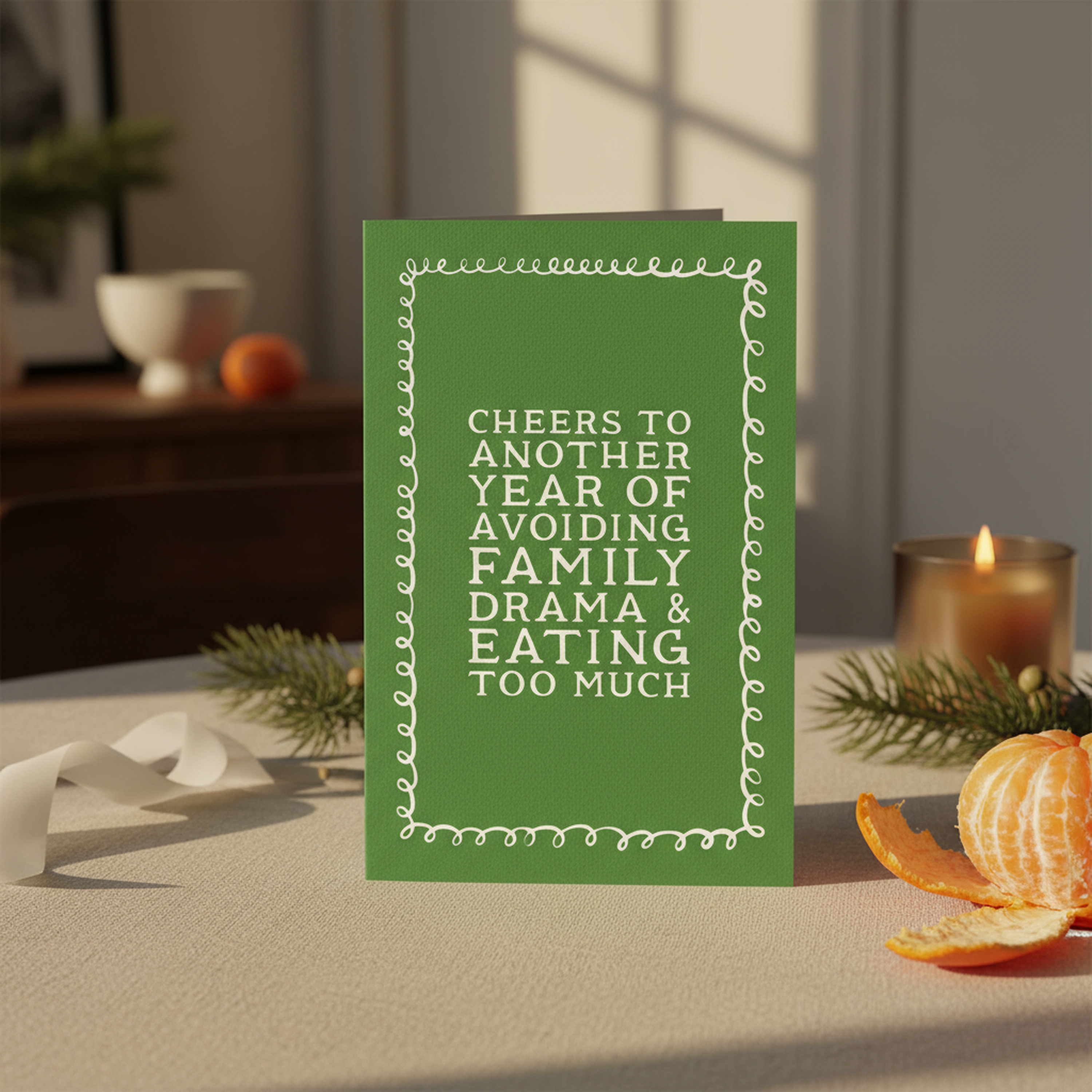 Avoiding Family Drama Holiday Card | Pack of 10 Holiday Cards