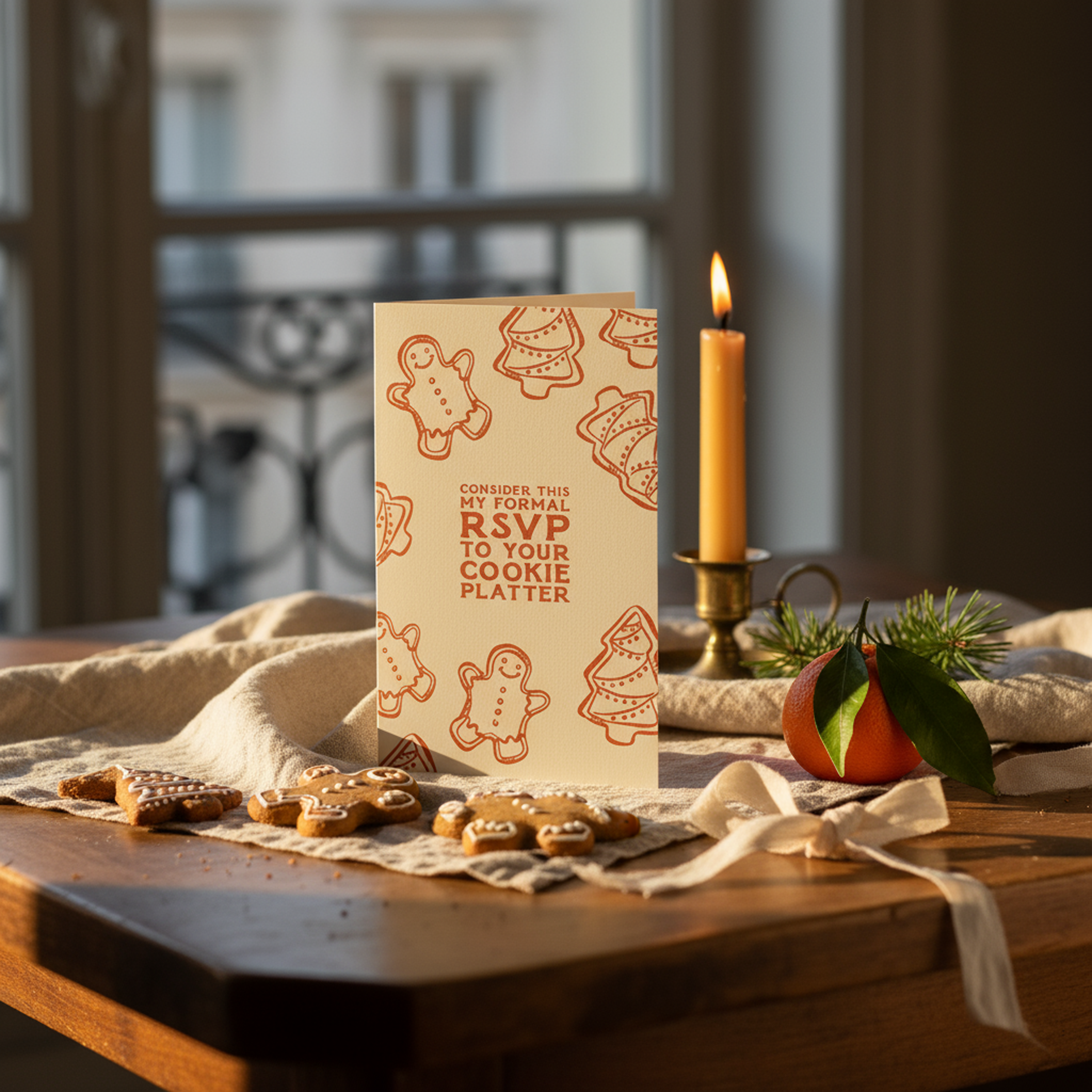 Formal Cookie Platter RSVP | Pack of 10 Holiday Cards
