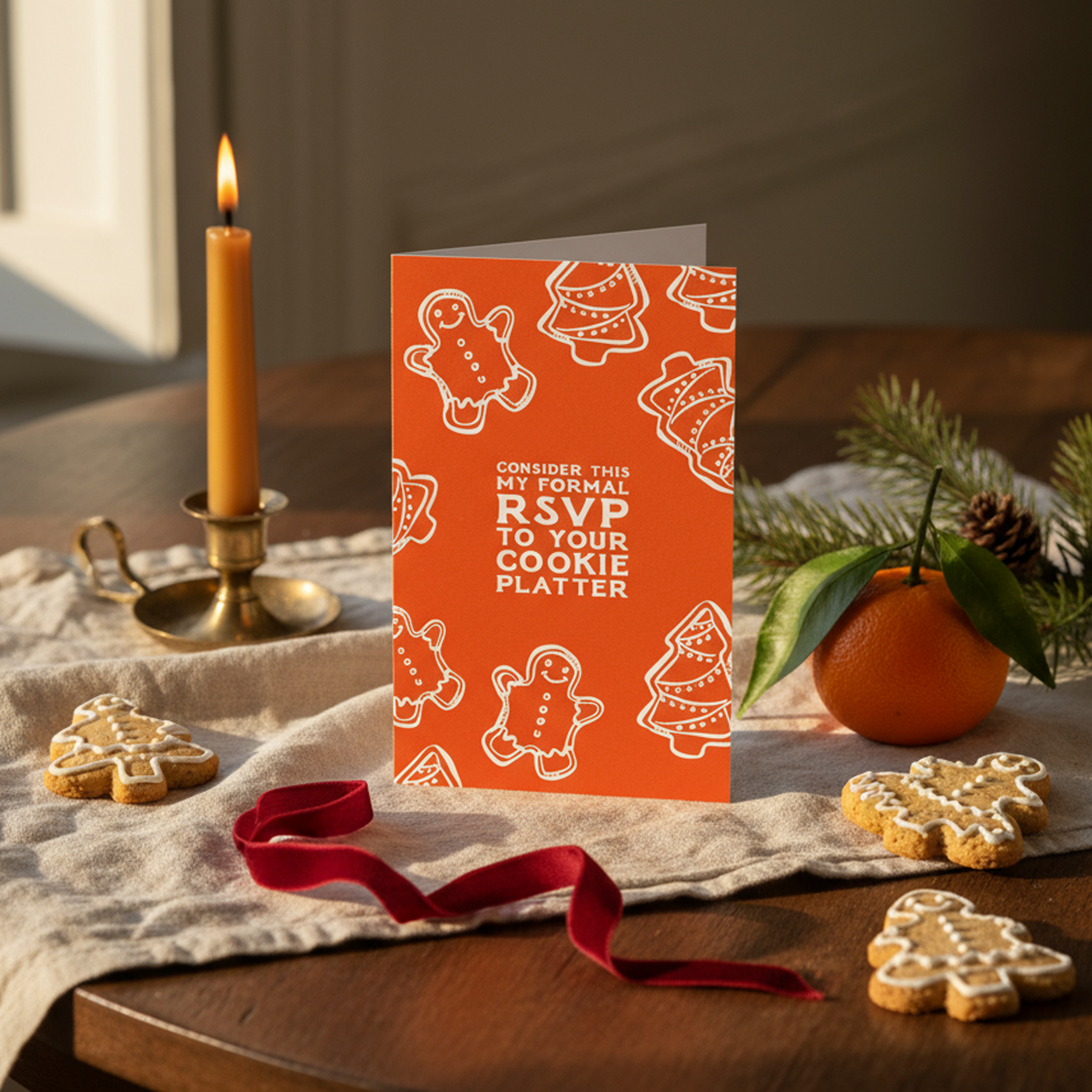 Formal Cookie Platter RSVP | Pack of 10 Holiday Cards
