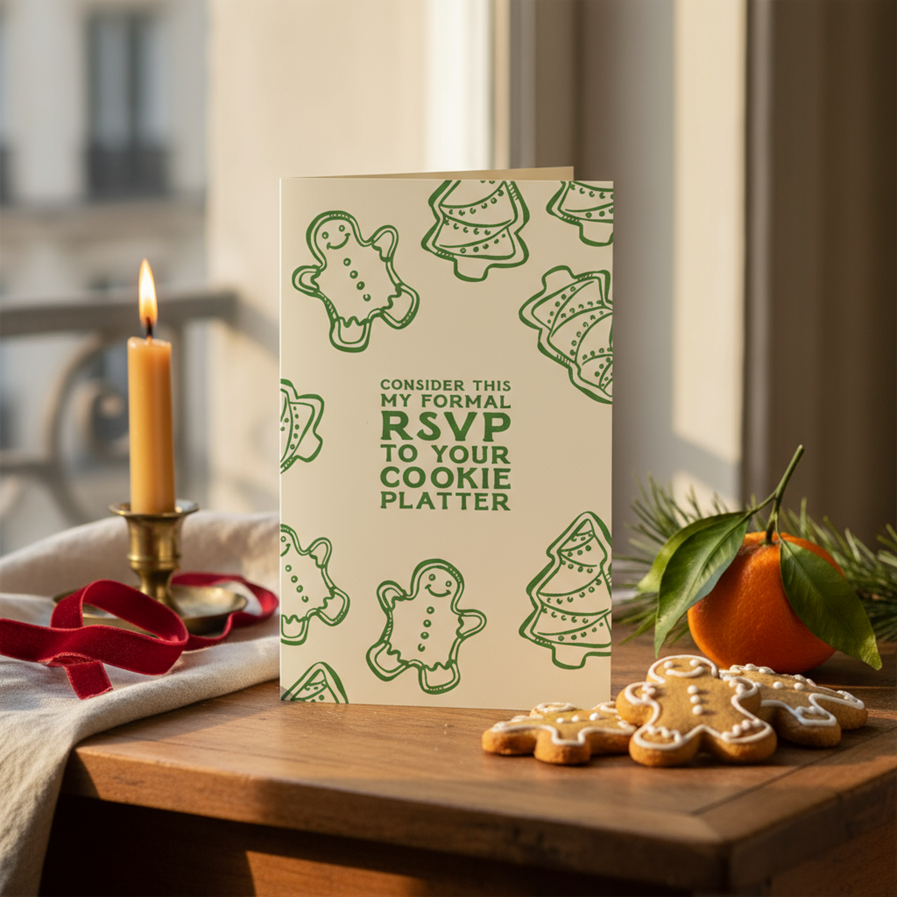 Formal Cookie Platter RSVP | Pack of 10 Holiday Cards