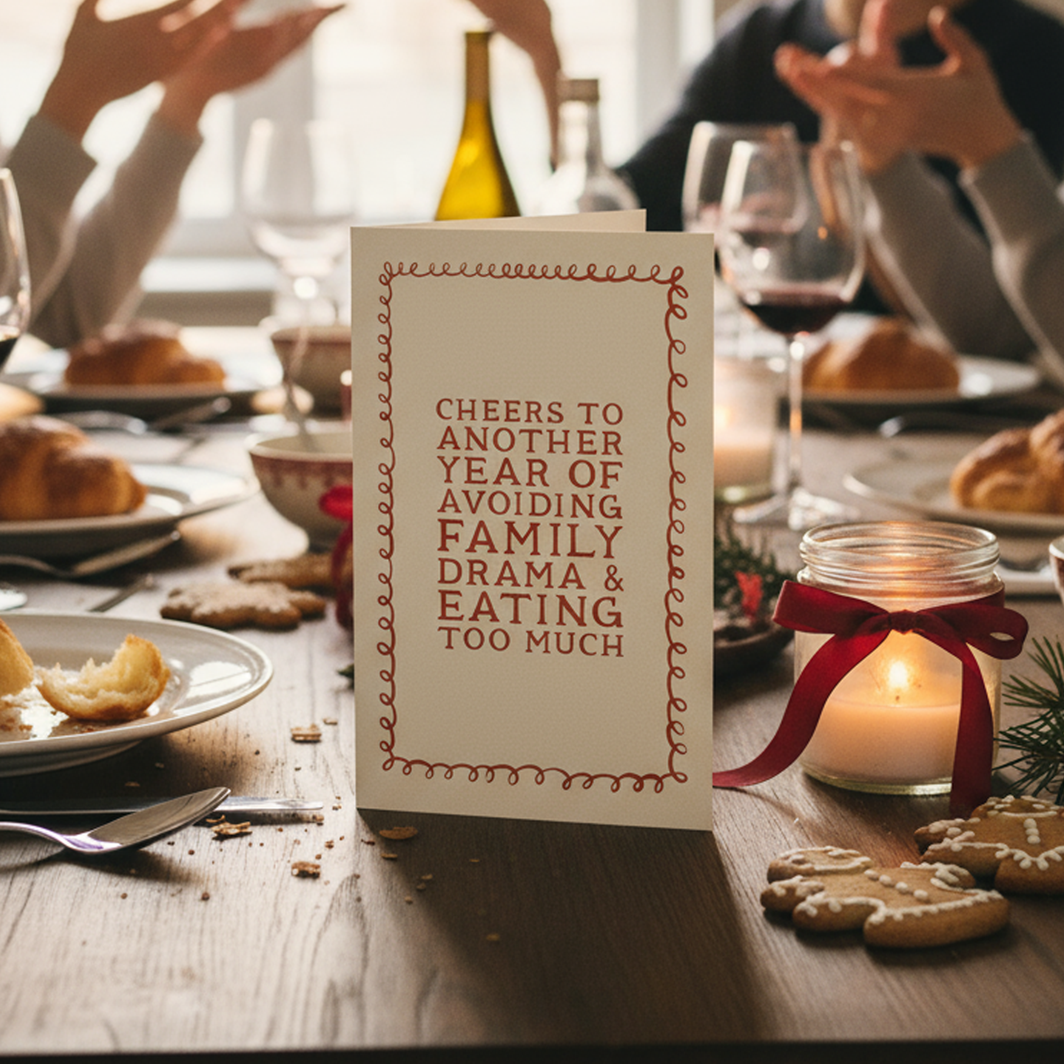 Avoiding Family Drama Holiday Card | Pack of 10 Holiday Cards