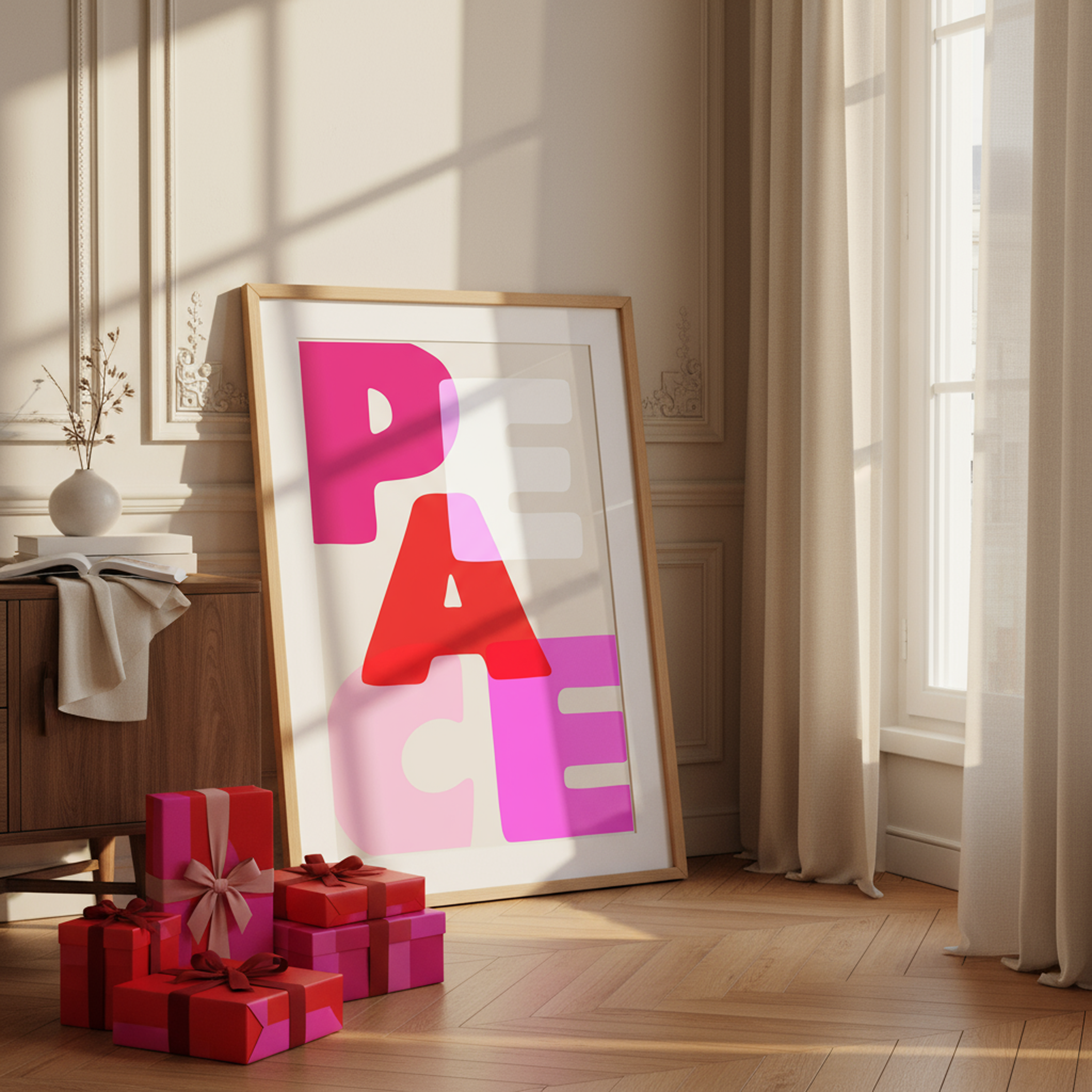 PEACE, LOVE, JOY | Bright & Bold Holiday Wall Print TRIO