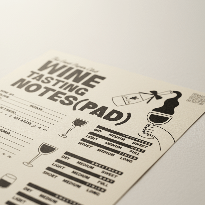 Wine Tasting Notes (pad) | For Dinner Parties, Date Nights, and Unqualified Opinions